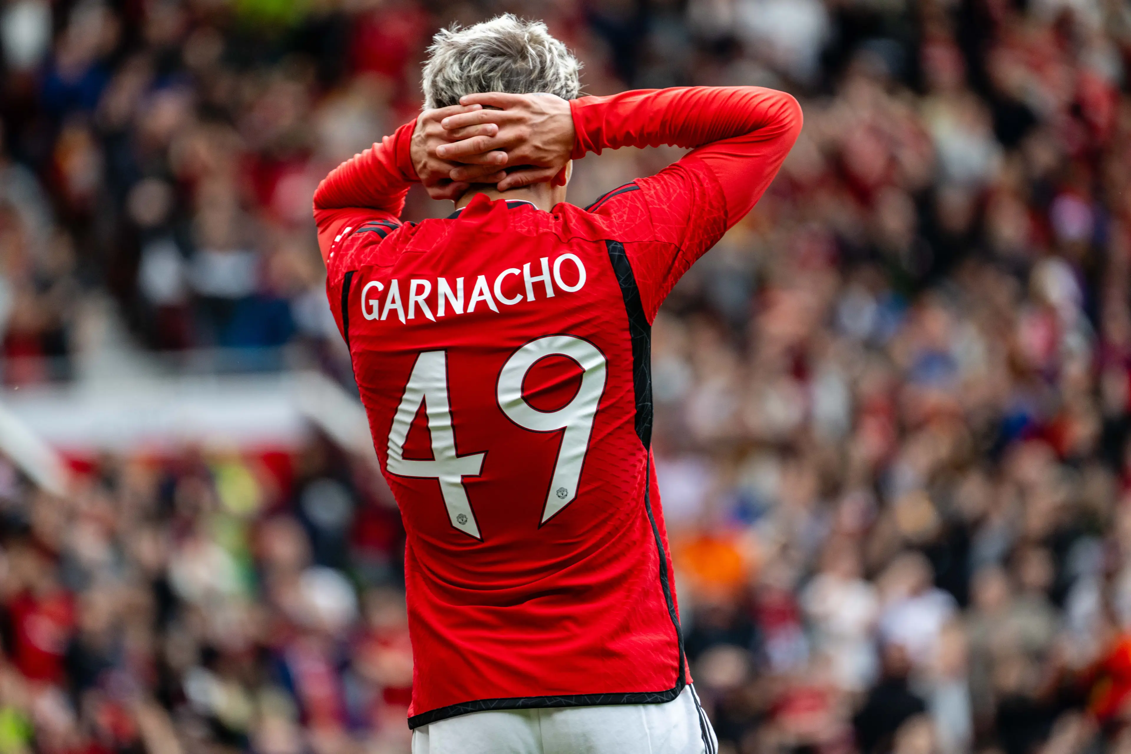 Alejandro Garnacho in action for Manchester United during pre-season. Image: Getty