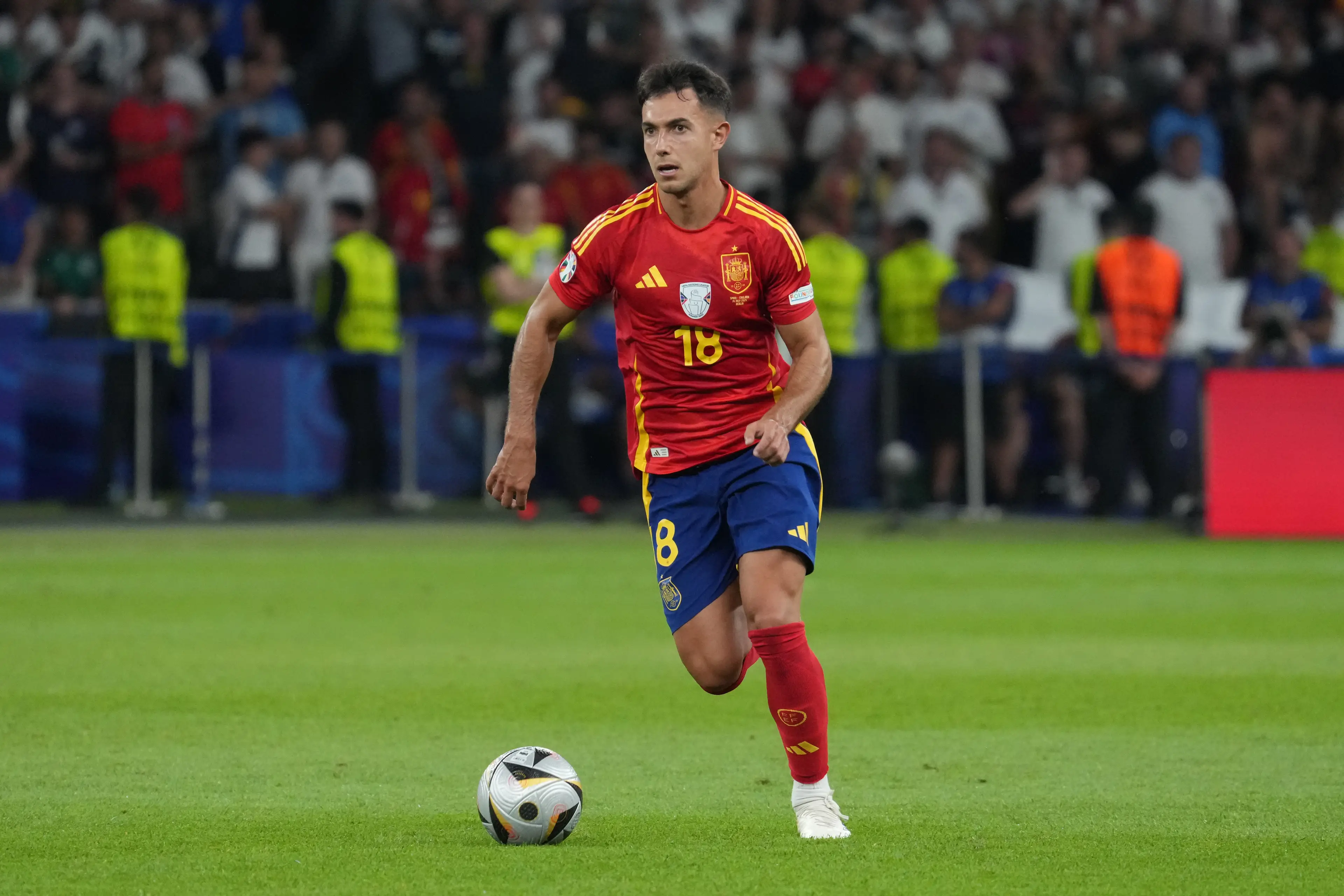 Martin Zubimendi in action for Spain at Euro 2024. Image: Getty