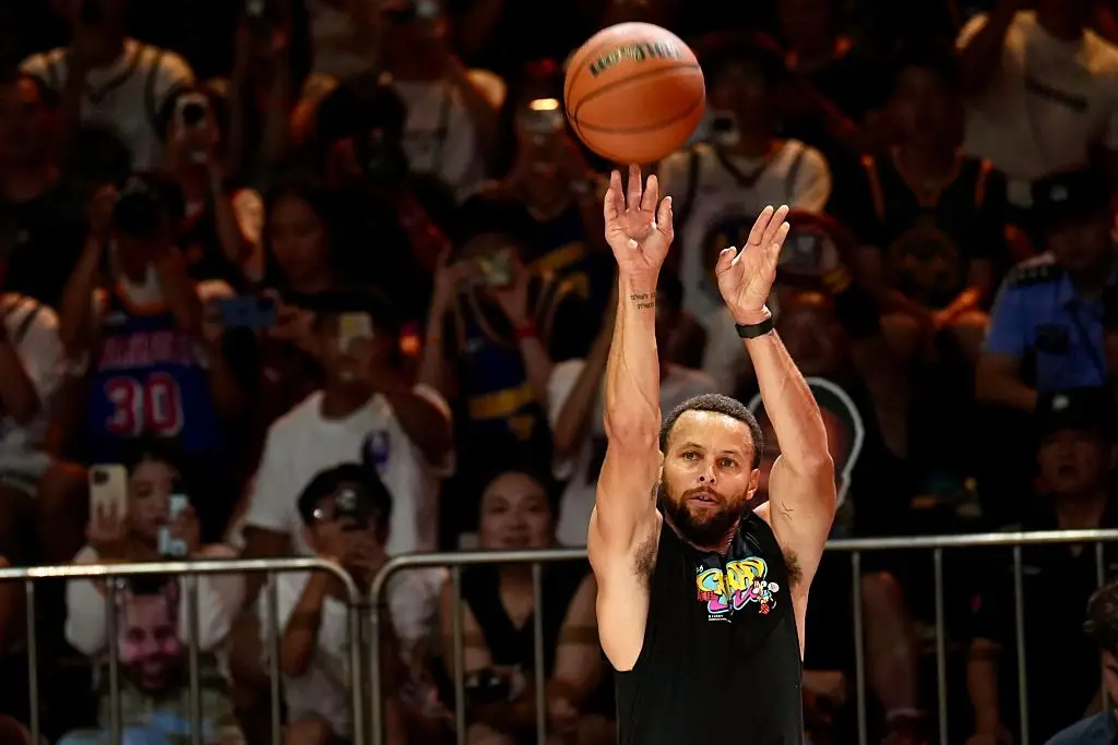 Steph Curry is currently on tour in Chongqing, China. (Image:  VCG via Getty Images)