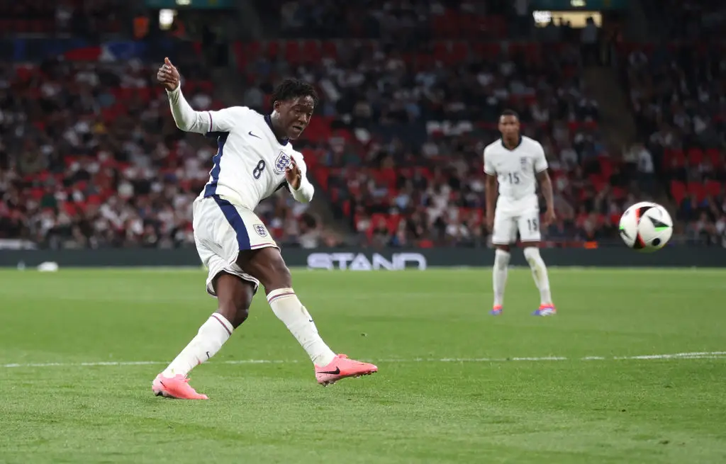Kobbie Mainoo started for England's 1-0 loss to Iceland in their final friendly match before Euro 2024 (Image: Getty)