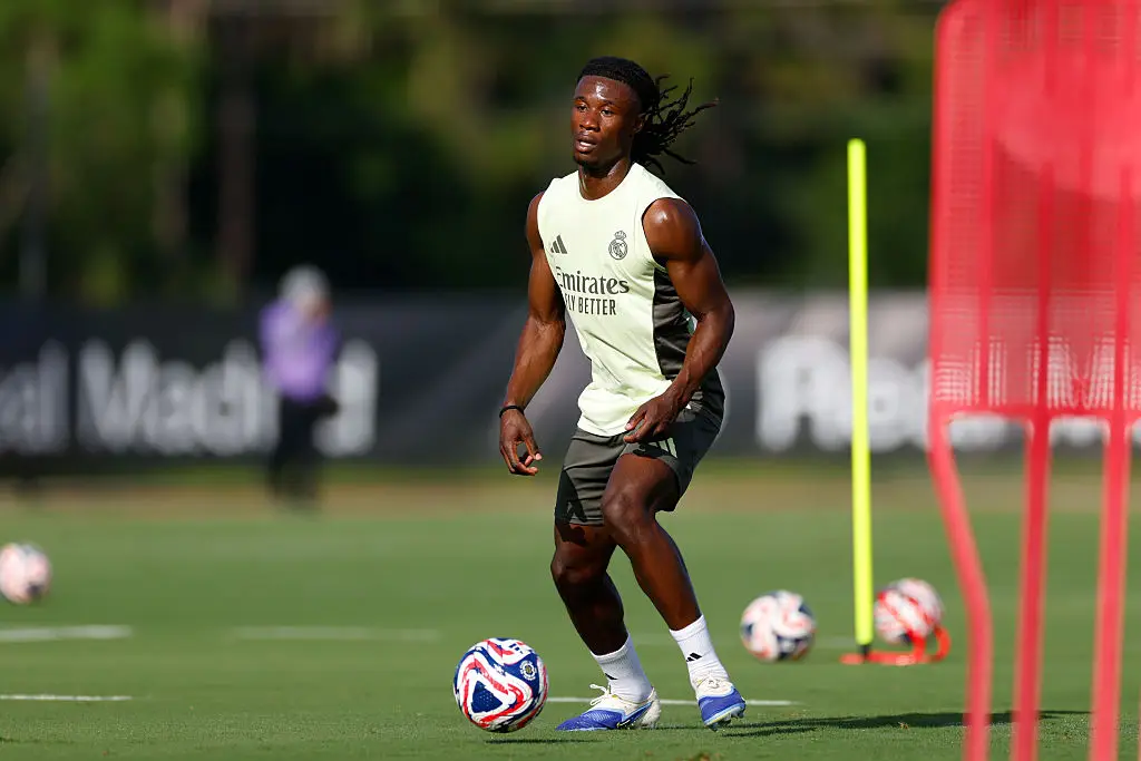 Eduardo Camavinga was among the players taking part in the training session on Thursday. (Image: Getty)