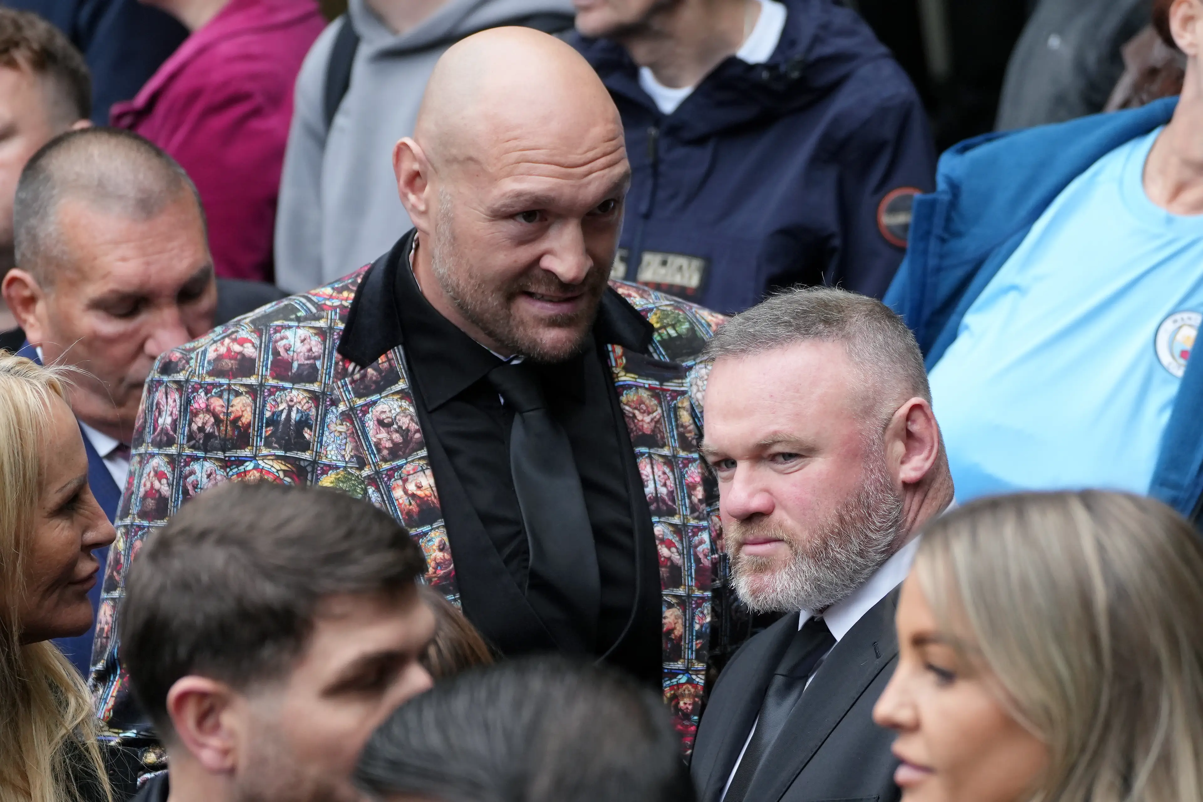 Tyson Fury had a stubble for Ricky Hatton's funeral. Image: Getty 