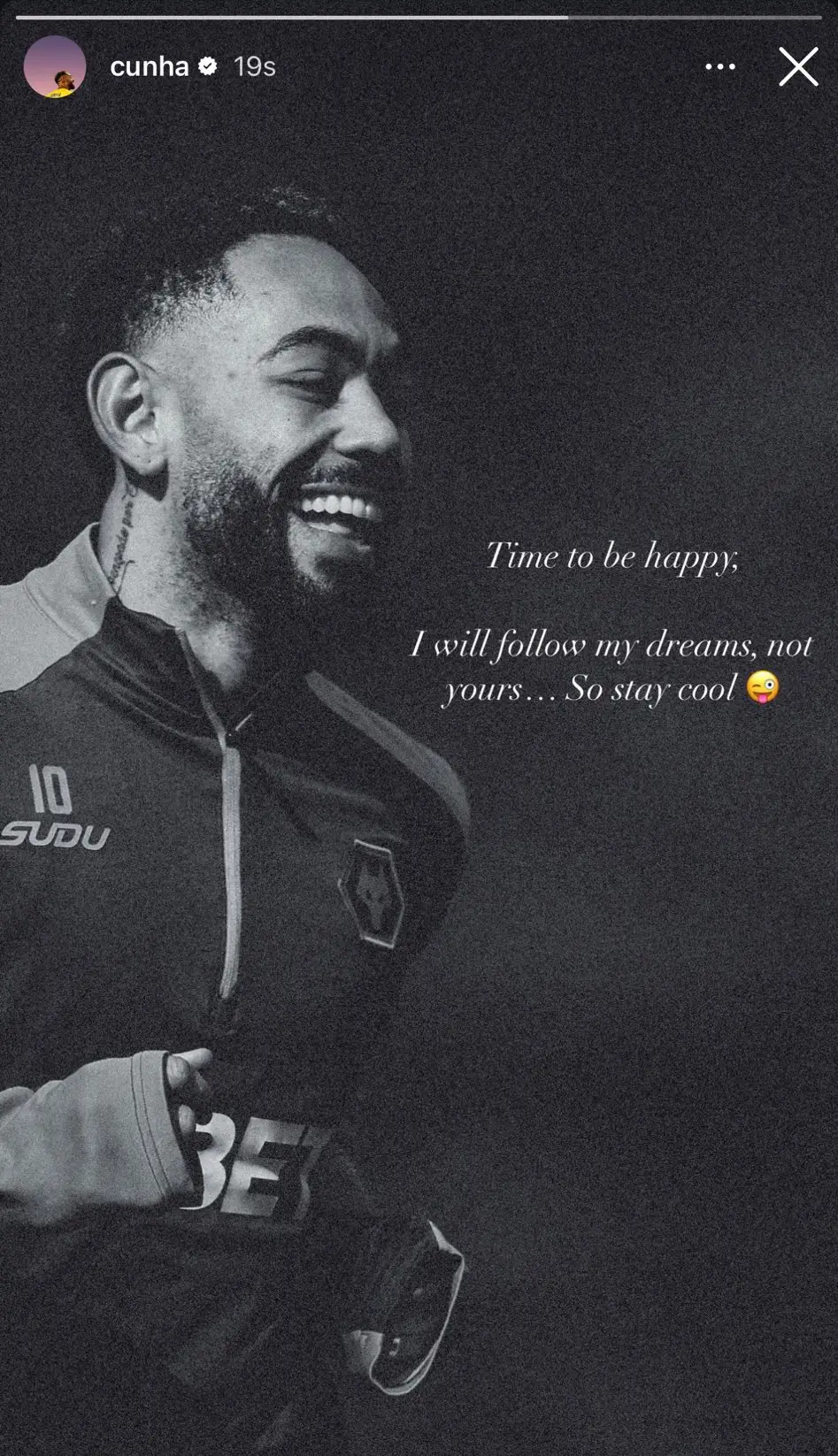 Matheus Cunha swiftly deleted his social media post. Image: Getty 