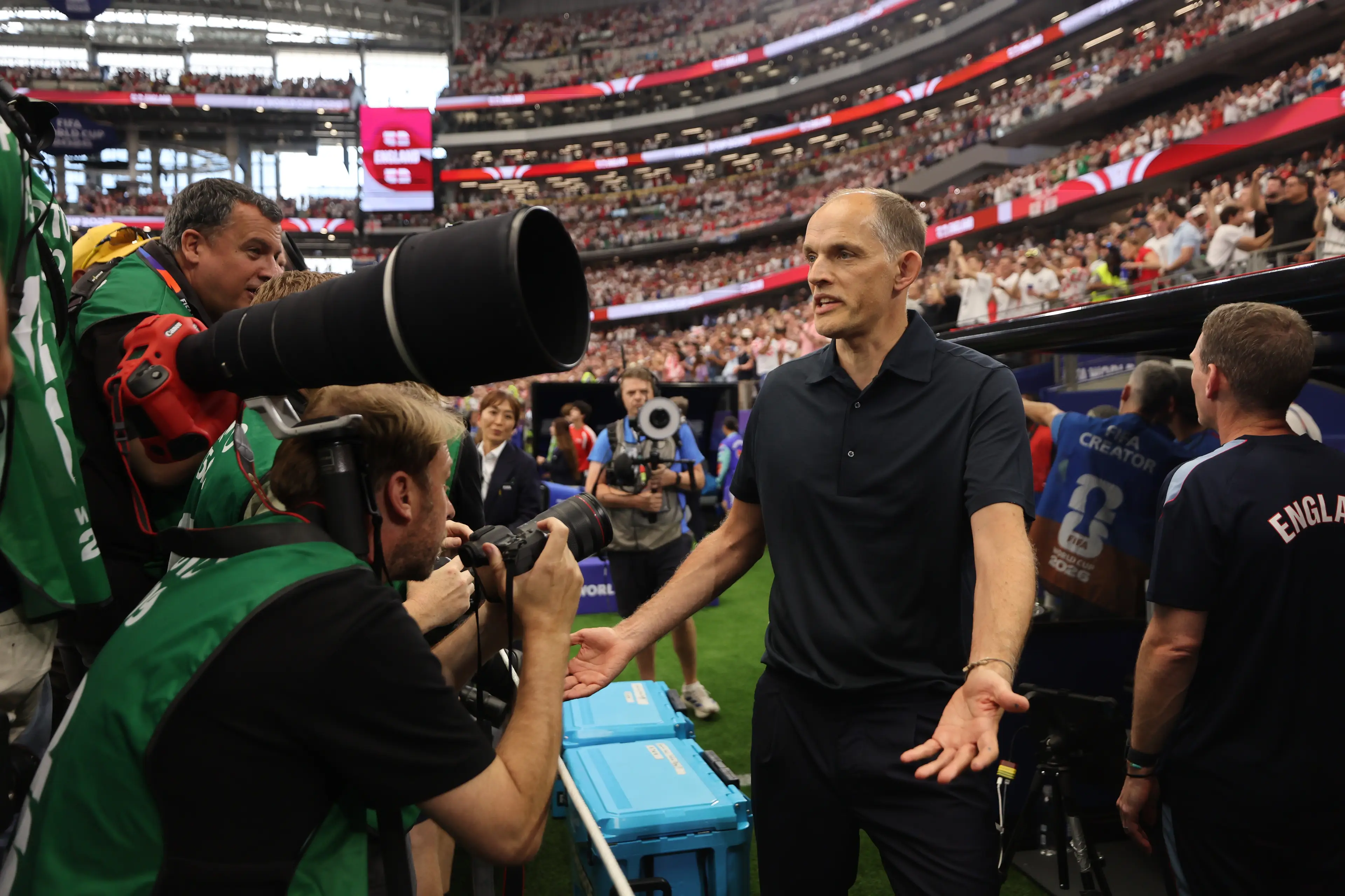 Thomas Tuchel was not happy with the photographers. Image: Getty
