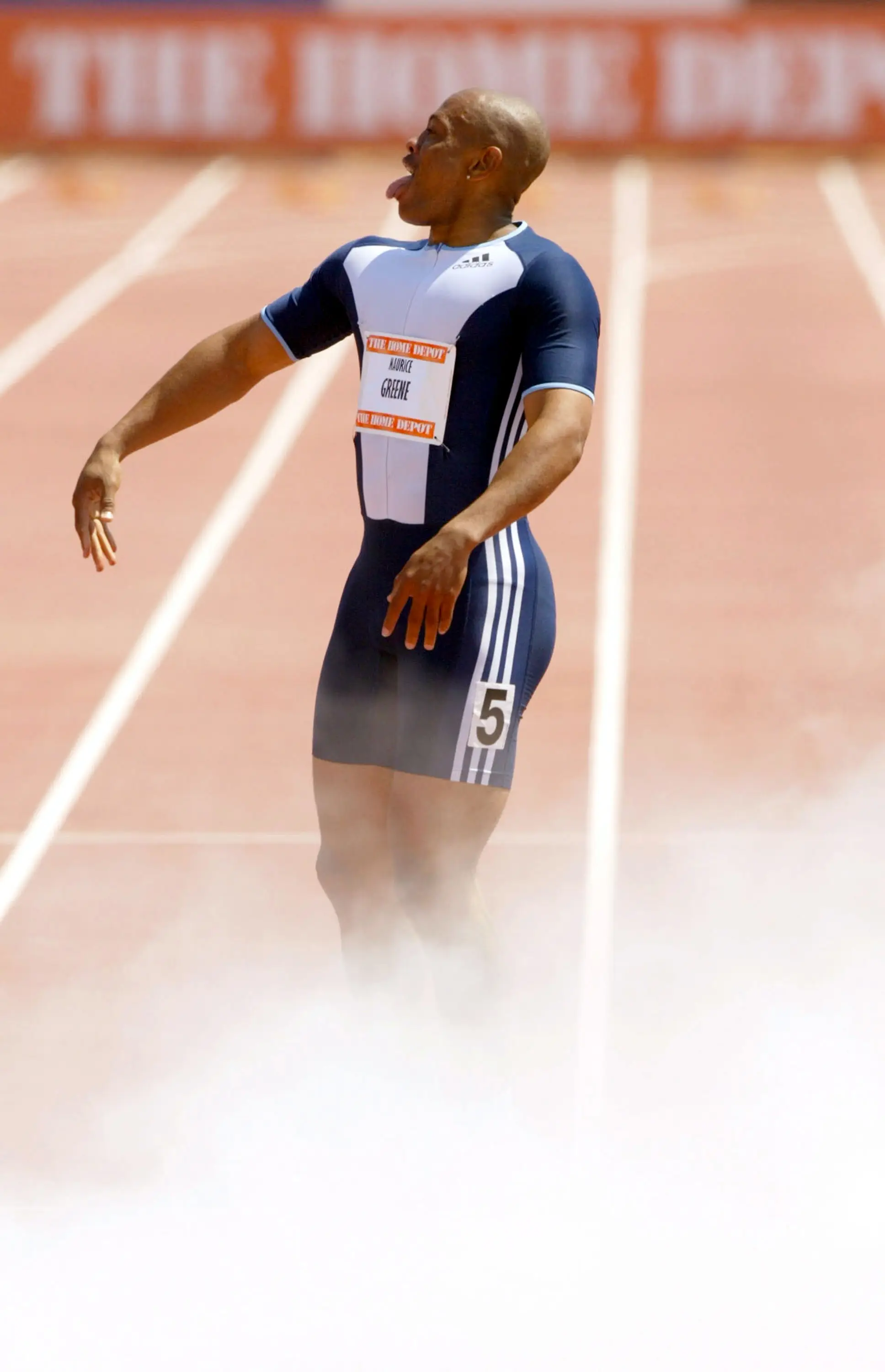 Olympic champion Maurice Green fire extinguisher celebration.