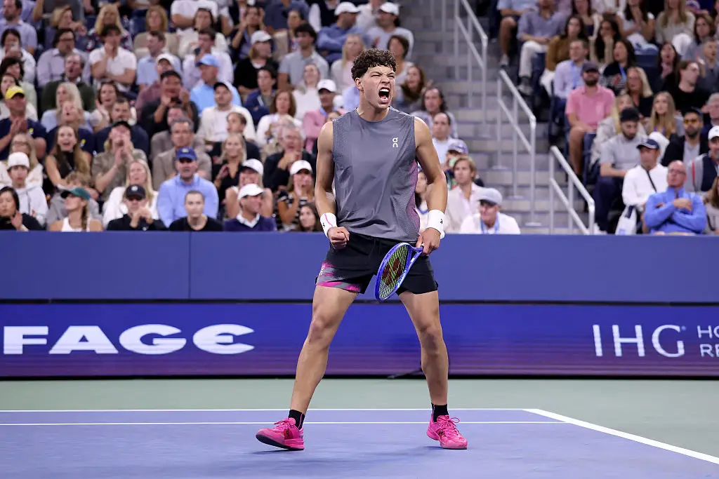Ben Shelton secured his spot in the third round of the US Open with a win over Spain's Pablo Carreno Busta (Image: Mike Stobe/Getty Images)