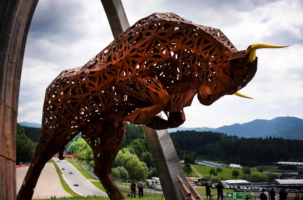 You can see the famous metal bull structure near turn 8 (Getty Images)