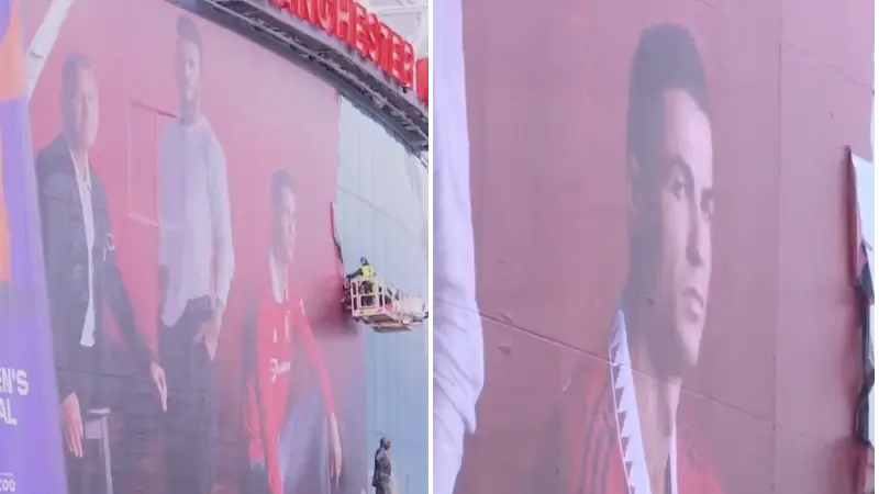Manchester United remove Cristiano Ronaldo mural after explosive interview with Piers Morgan