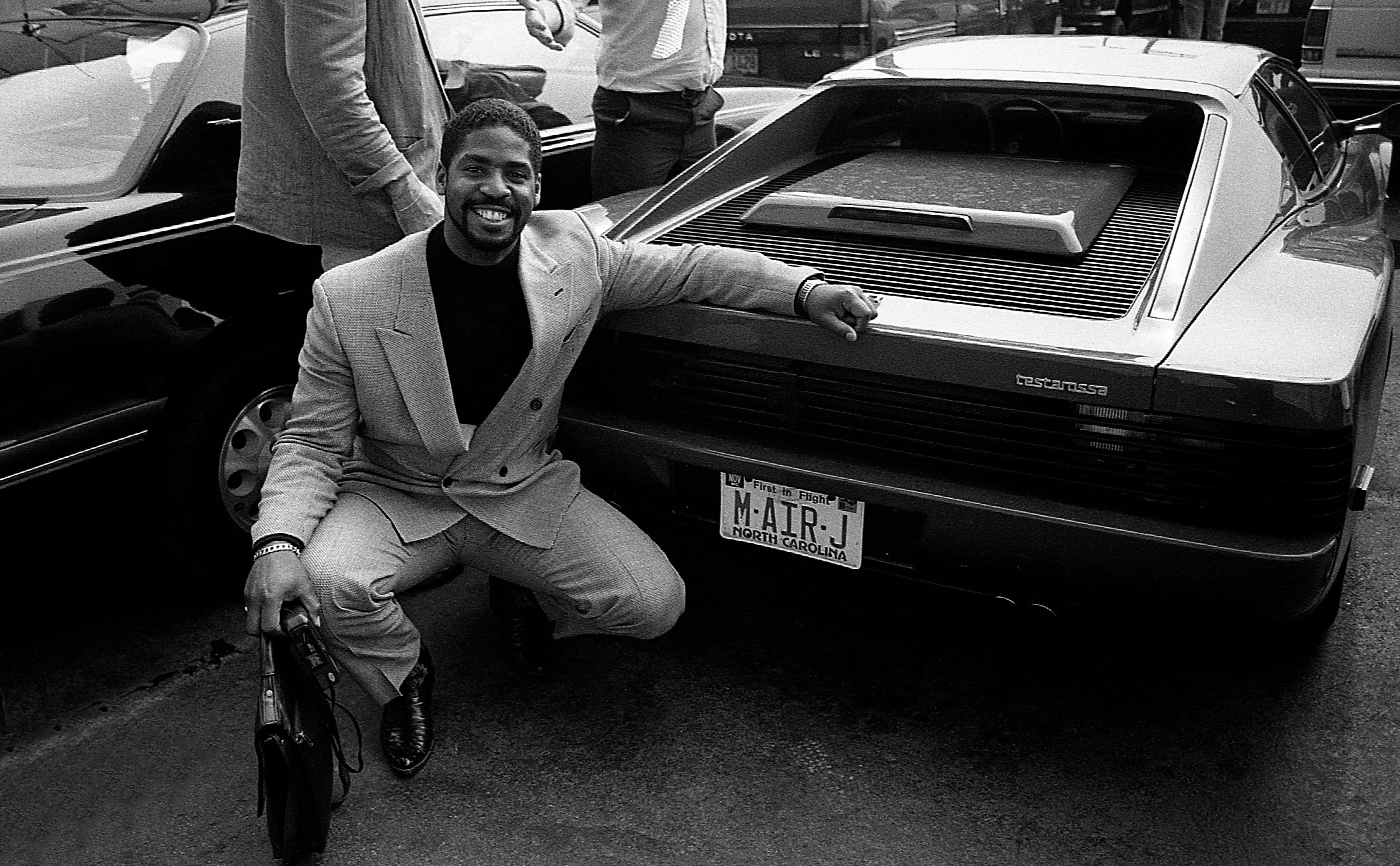 Michael Jordan's black Ferrari in 1992. Image: Getty