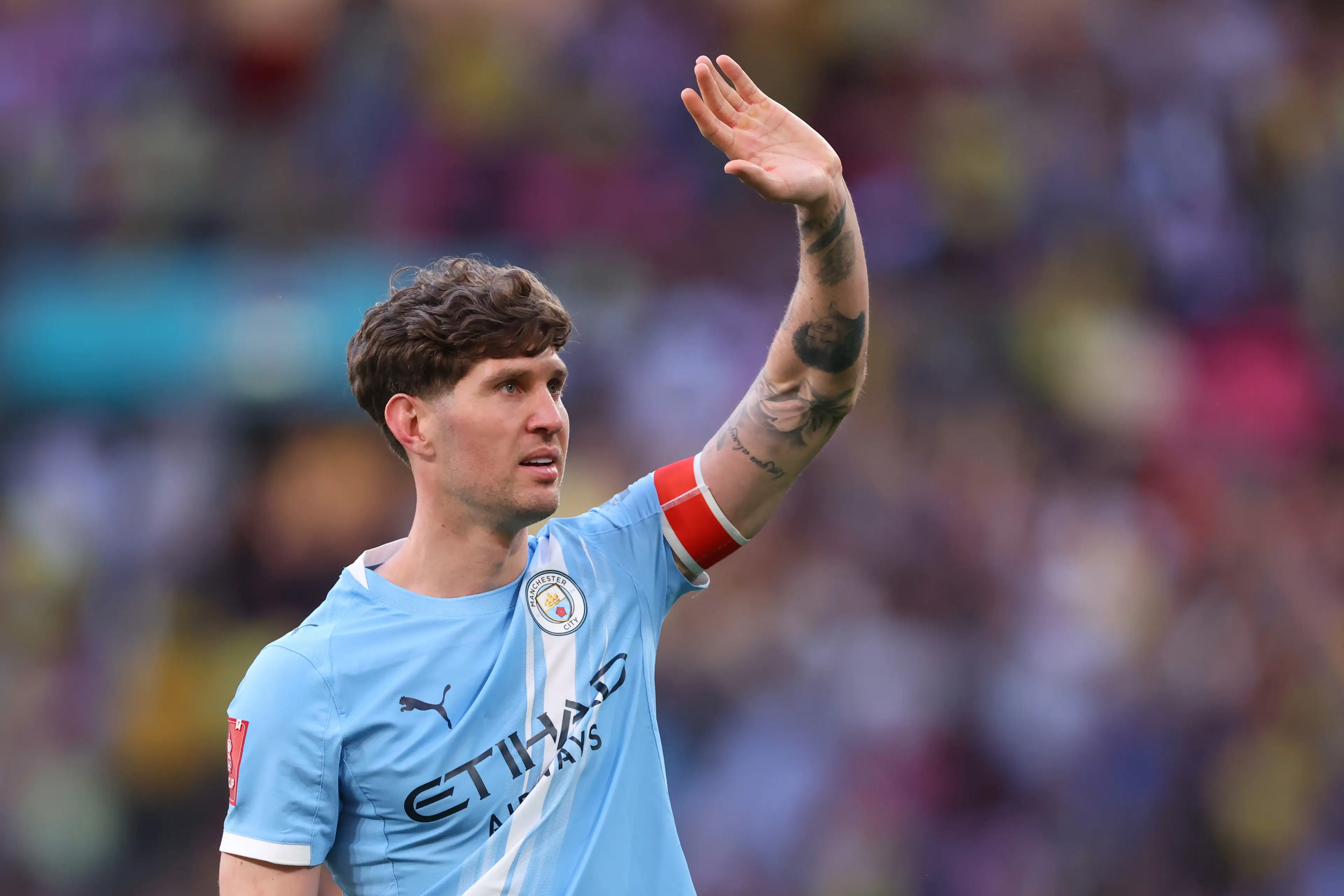 John Stones of Manchester City waves after the Emirates FA Cup Semi Final match between Manchester City and Southampton  (Getty Images)