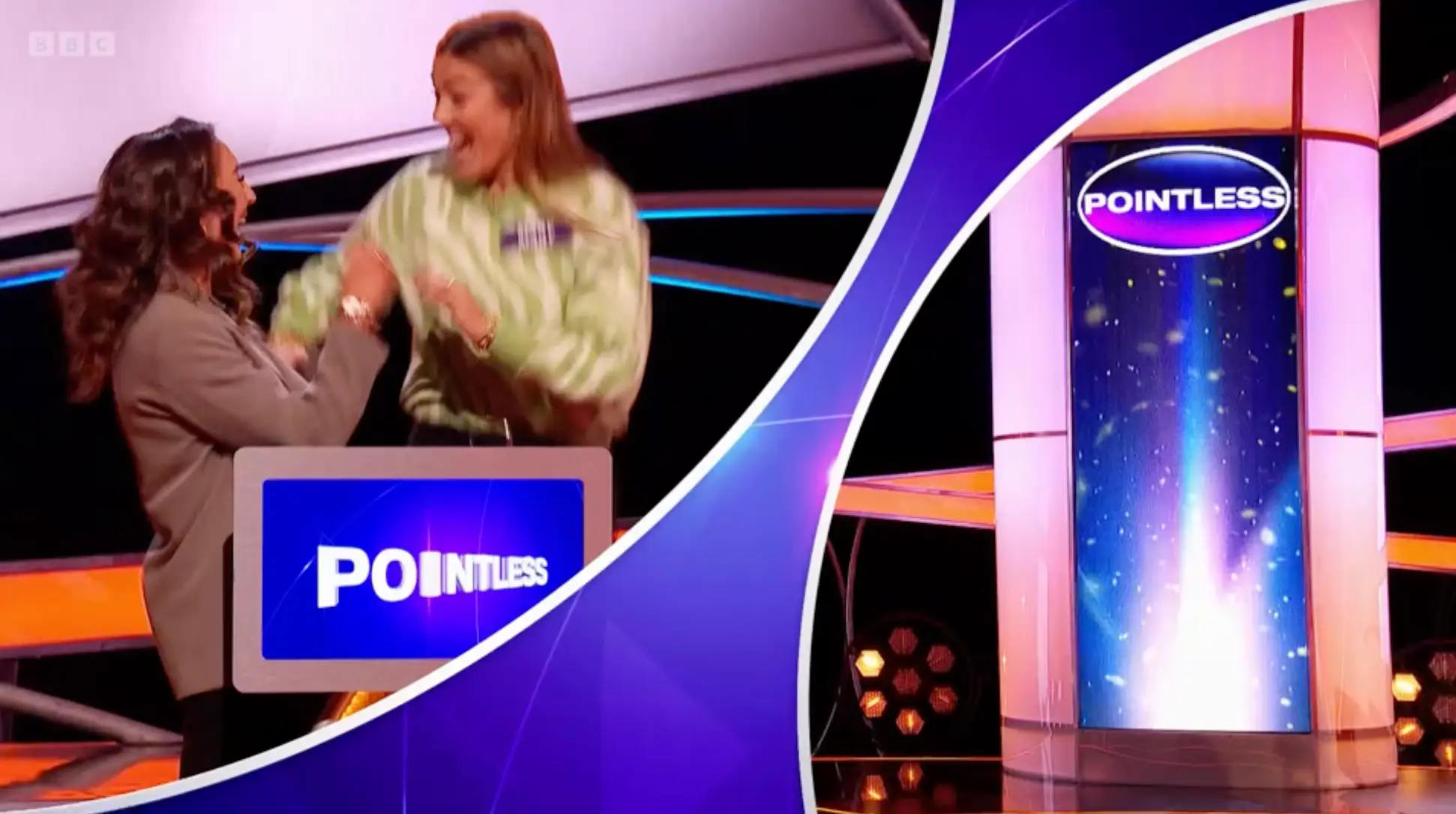 Mary Earps and Katie Zelem won the Pointless jackpot. Image: BBC