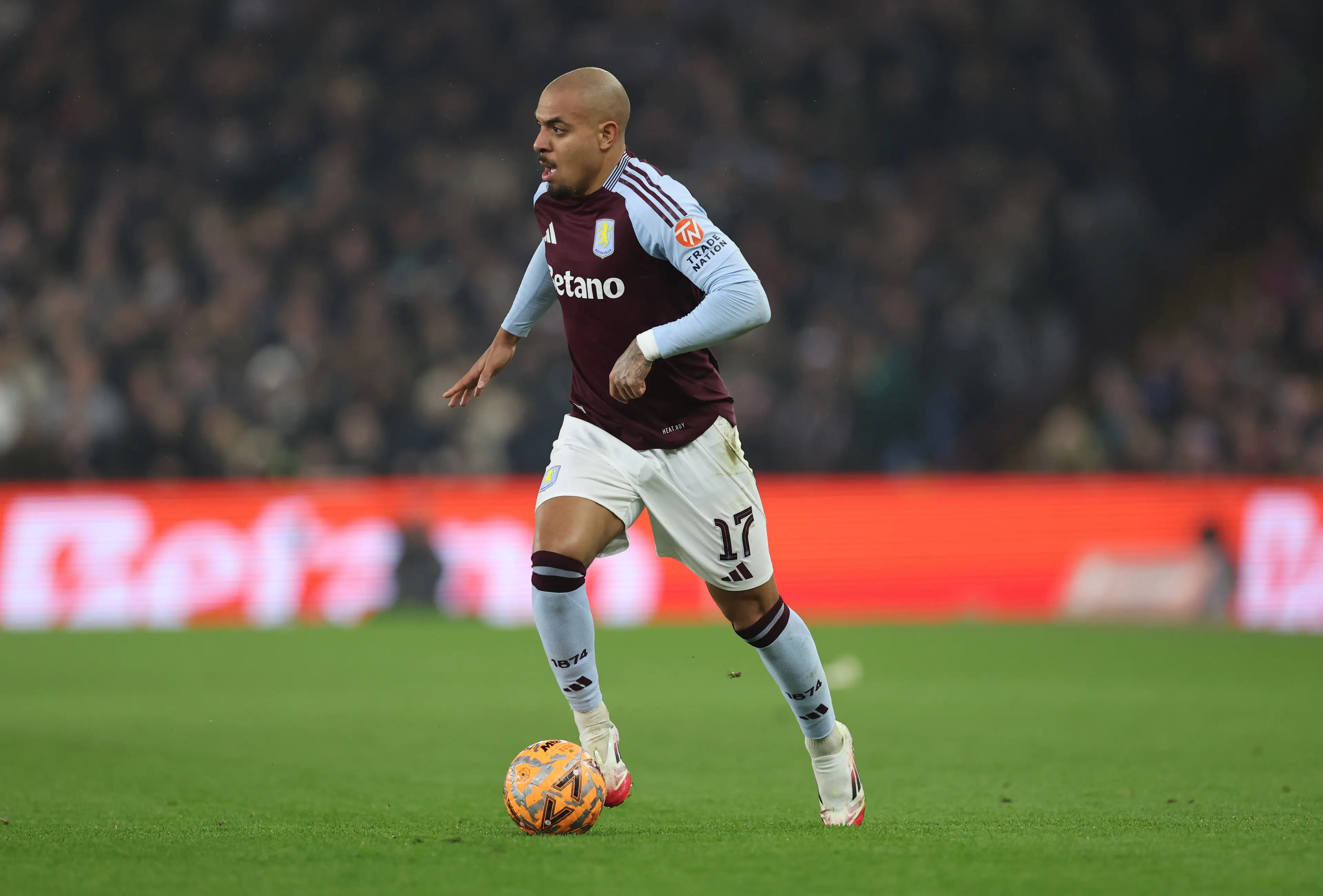 Donyell Malen started for Aston Villa against Tottenham. Image: Getty