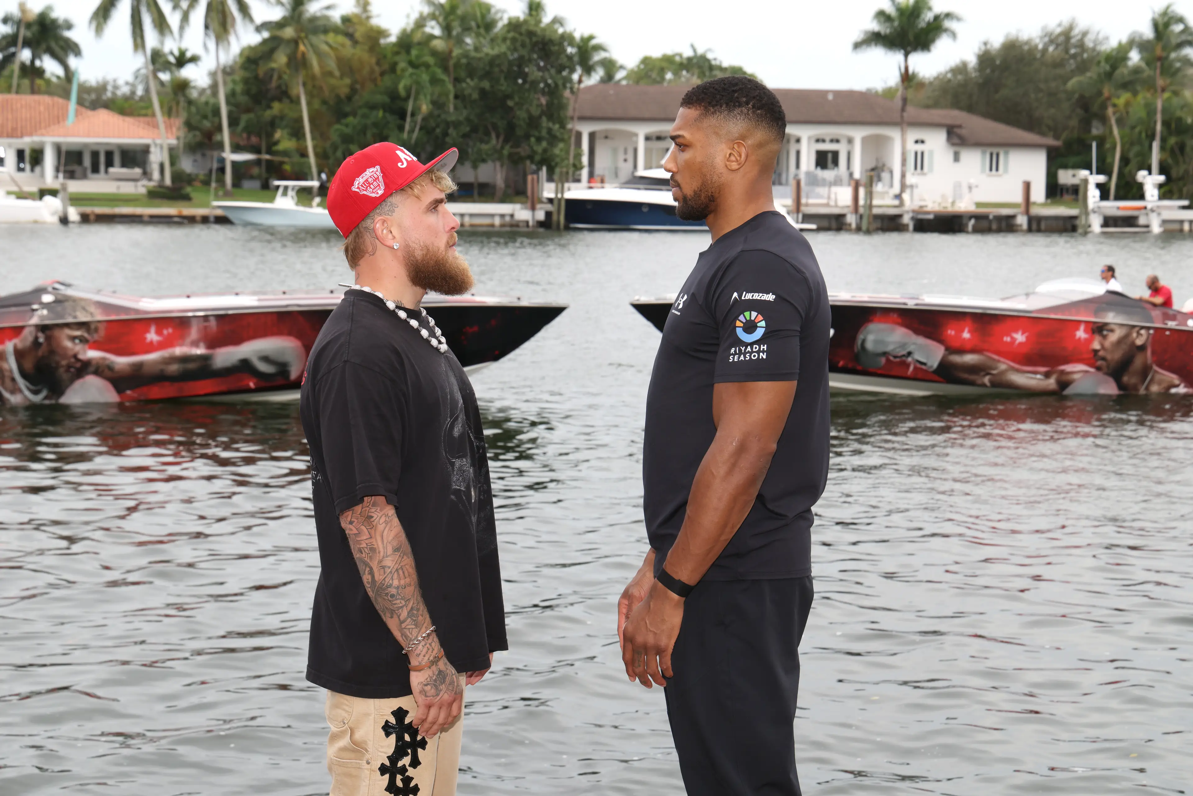 Jake Paul and Anthony Joshua (Image: Getty)