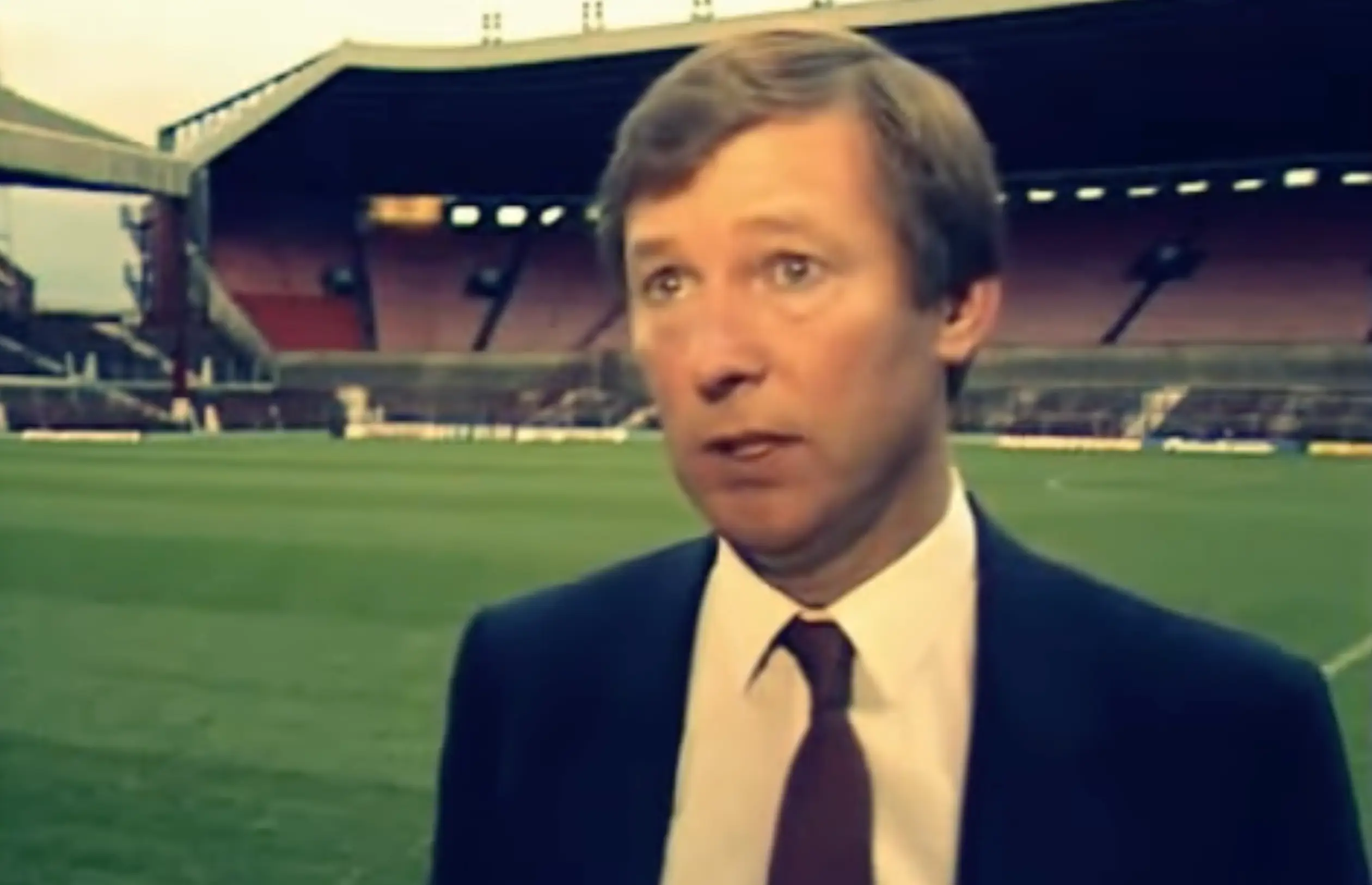 Alex Ferguson on his first day as United manager in 1986 (Image: BBC)