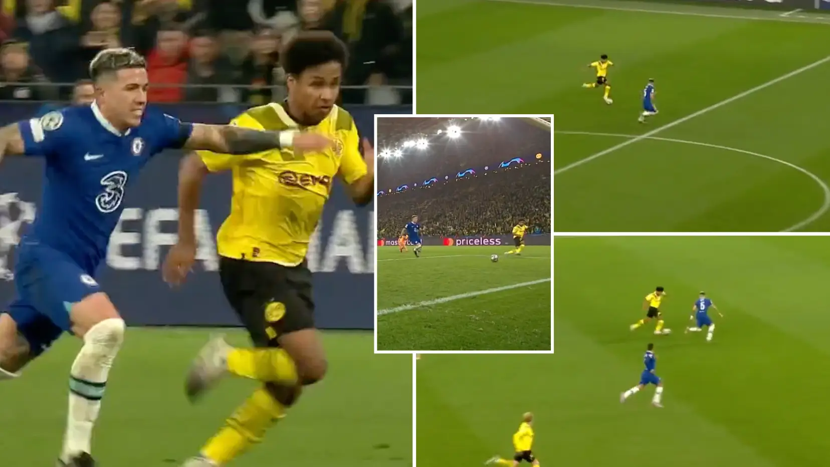 Karim Adeyemi runs 70 YARDS for breathtaking solo winner against Chelsea, Enzo Fernandez was bullied