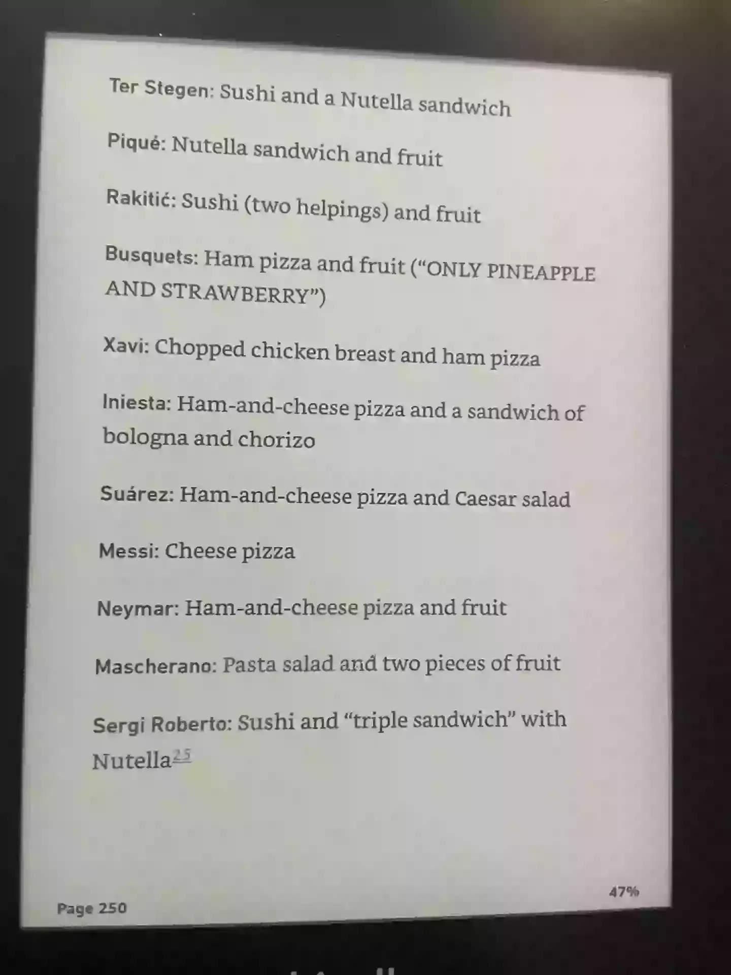 Barcelona's meal orders were leaked online. Image: Libertad Digital