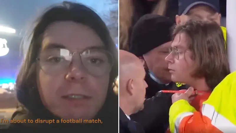 Man Behind 'Just Stop Oil' Protest Speaks Out After He Tied Himself To Goalpost