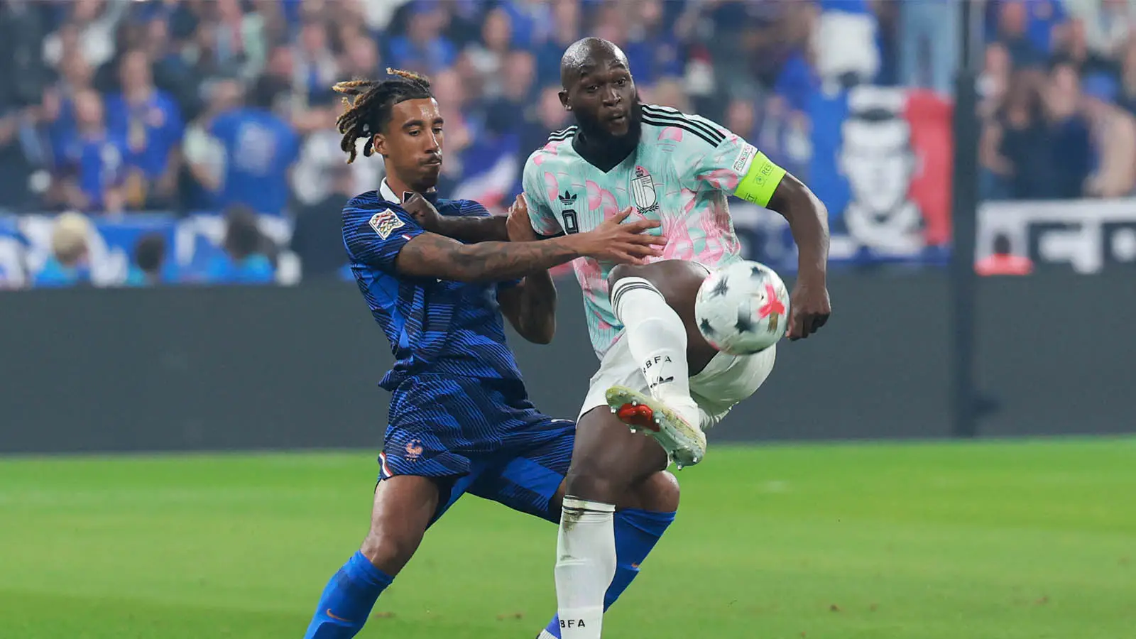 Leny Yoro put in a composed display for France against Belgium (Image: Getty)