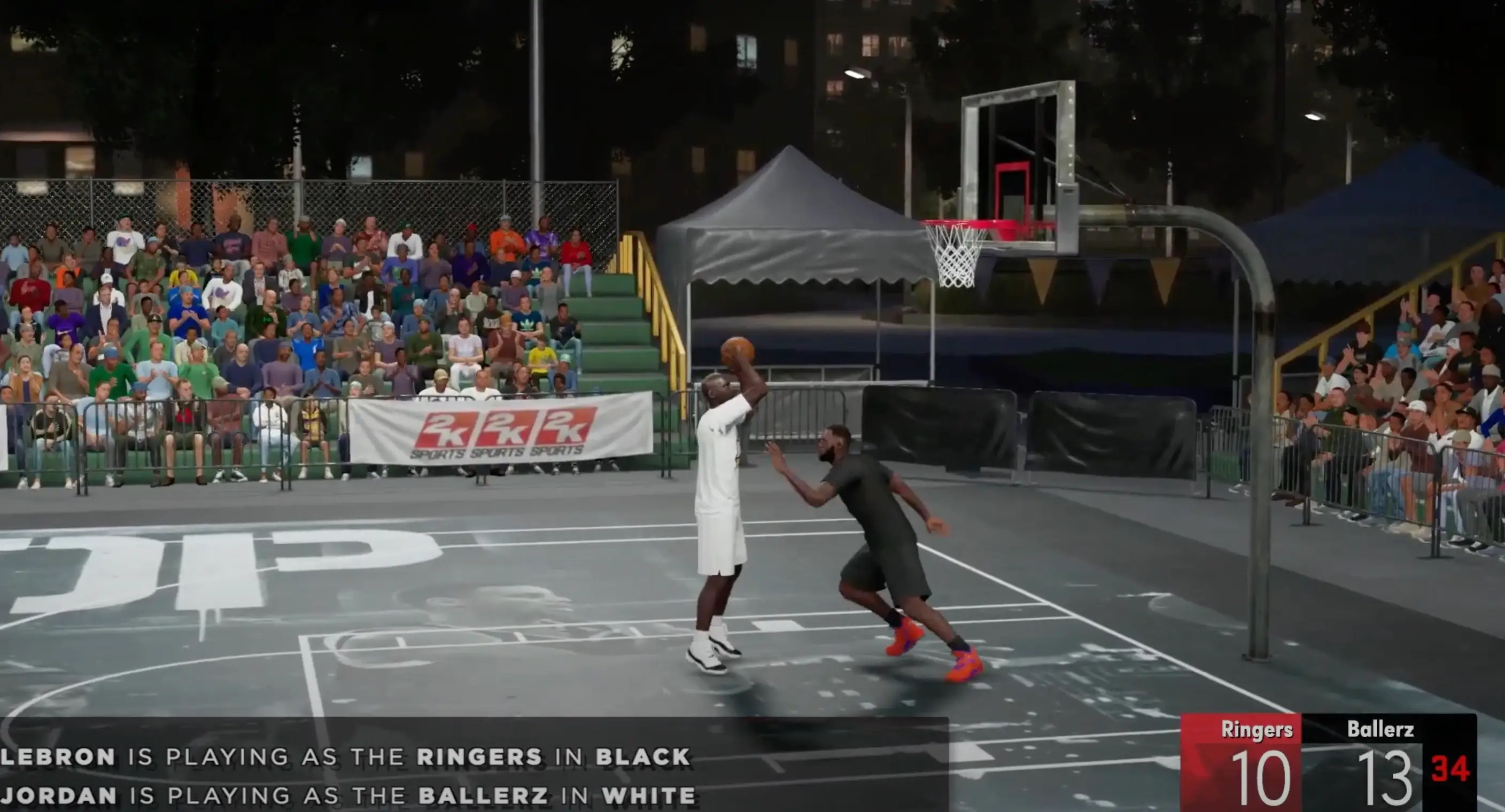 The simulation pitted Jordan against James (Image: YouTube/RetroSportsSims)