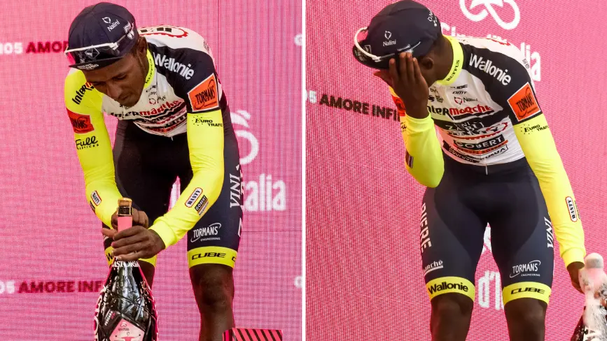 Cyclist Rushed To Hospital After Champagne Cork Hits Him In The Eye During Celebrations