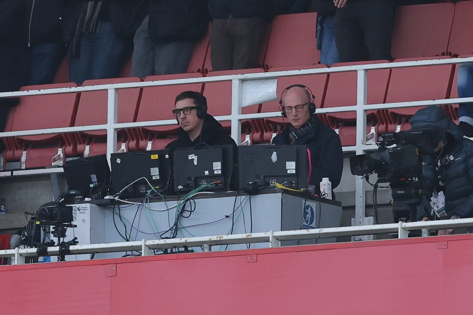 Neville was on commentary alongside Peter Drury on Sky Sports. Image: Getty