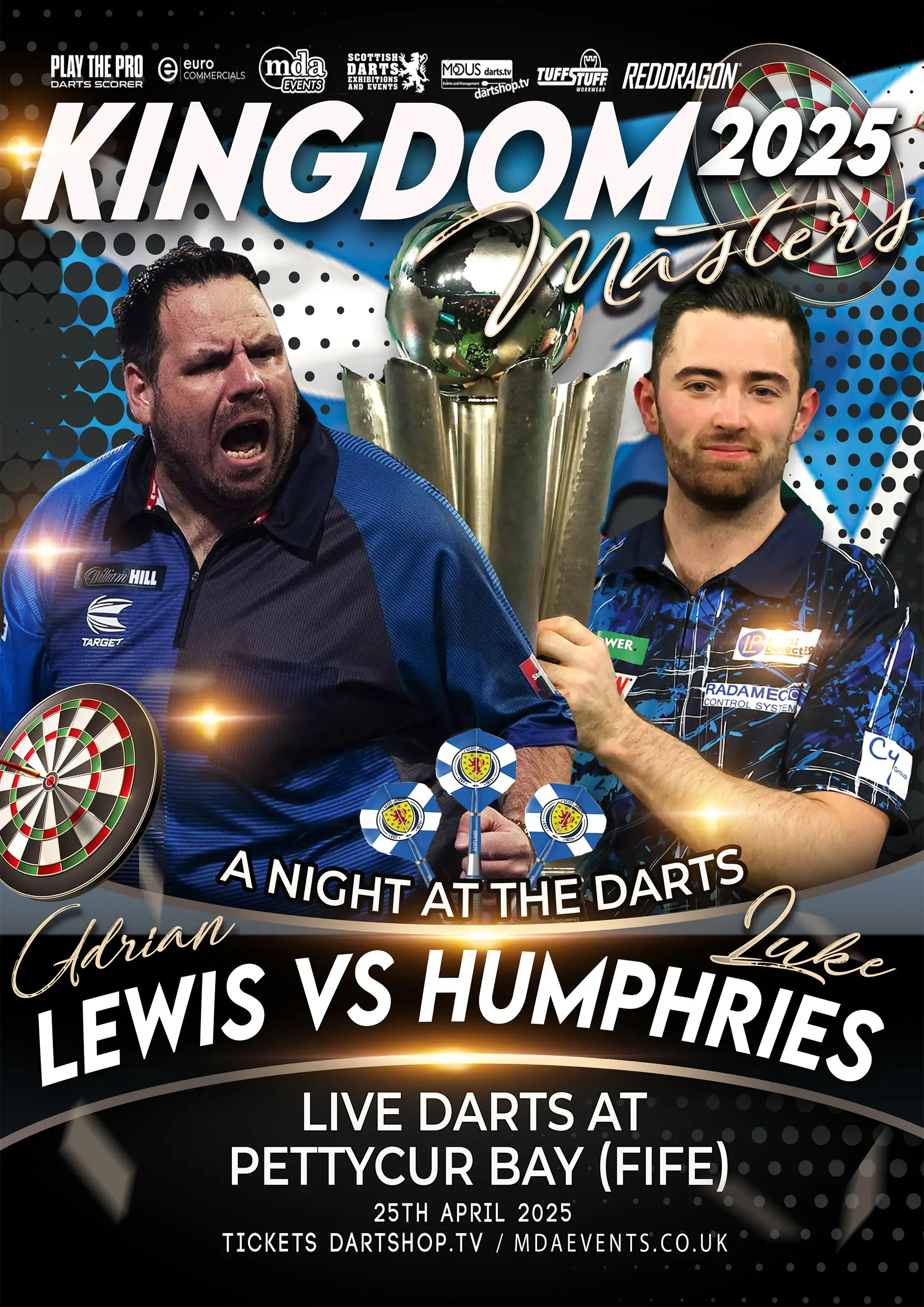 Adrian Lewis will take on Luke Humphries in Fife. Image: Darts Shop