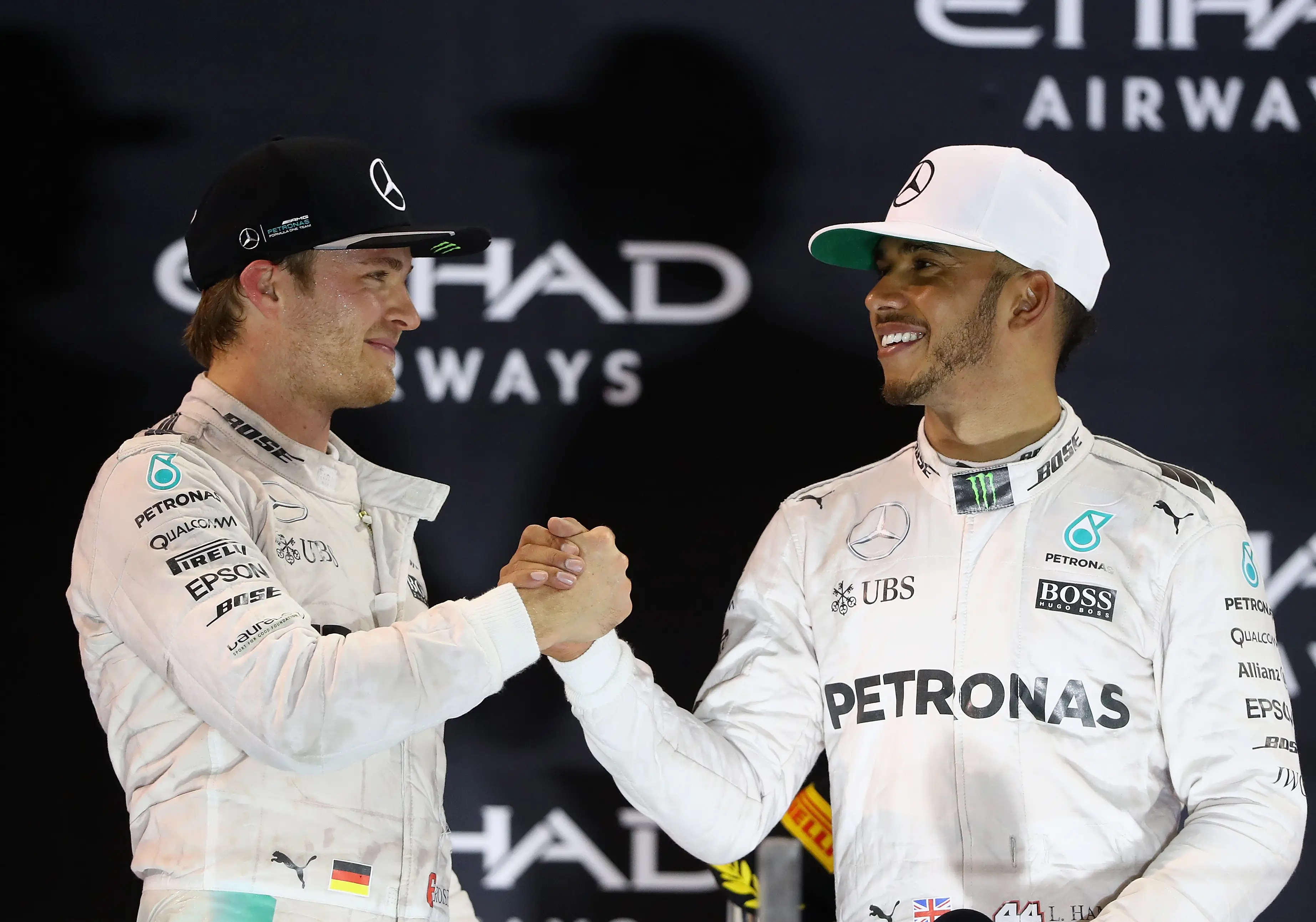 Nico Rosberg and Lewis Hamilton were teammates at Mercedes. Image: Getty