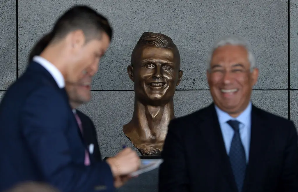 Cristiano Ronaldo pictured at a ceremony to unveil his new statue in 2017 (Image: Getty)