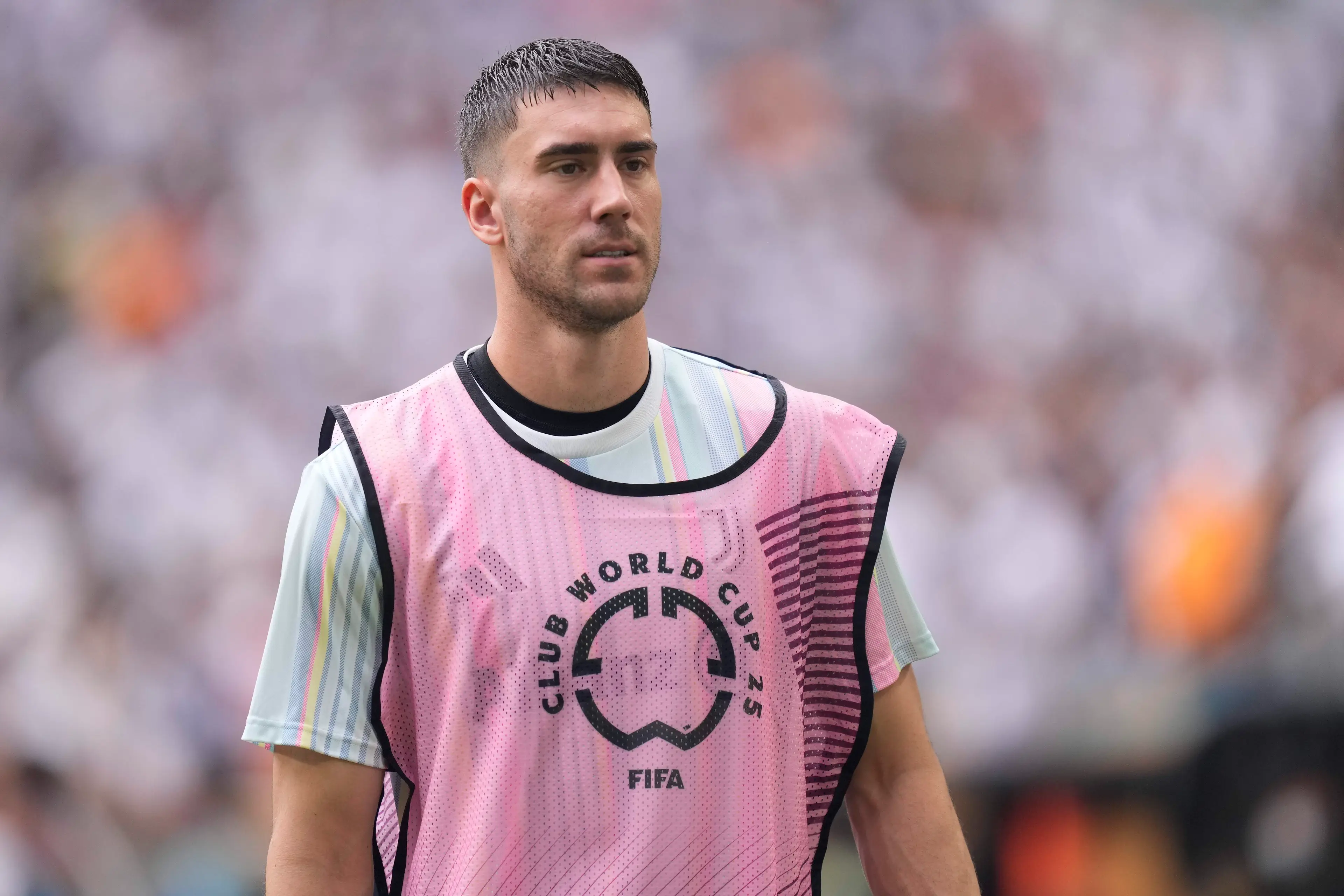 Dusan Vlahovic has been offered to Manchester United. Image: Getty