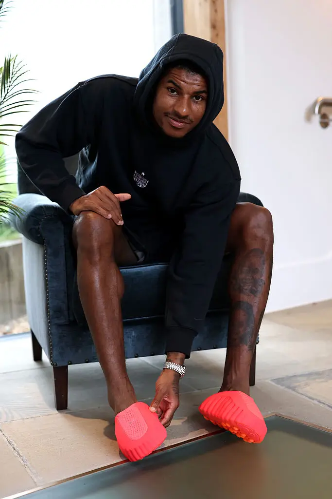 Marcus Rashford wearing the Pregame Mules (Credit:Getty)