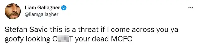 Gallagher's deleted tweet. Image: Twitter