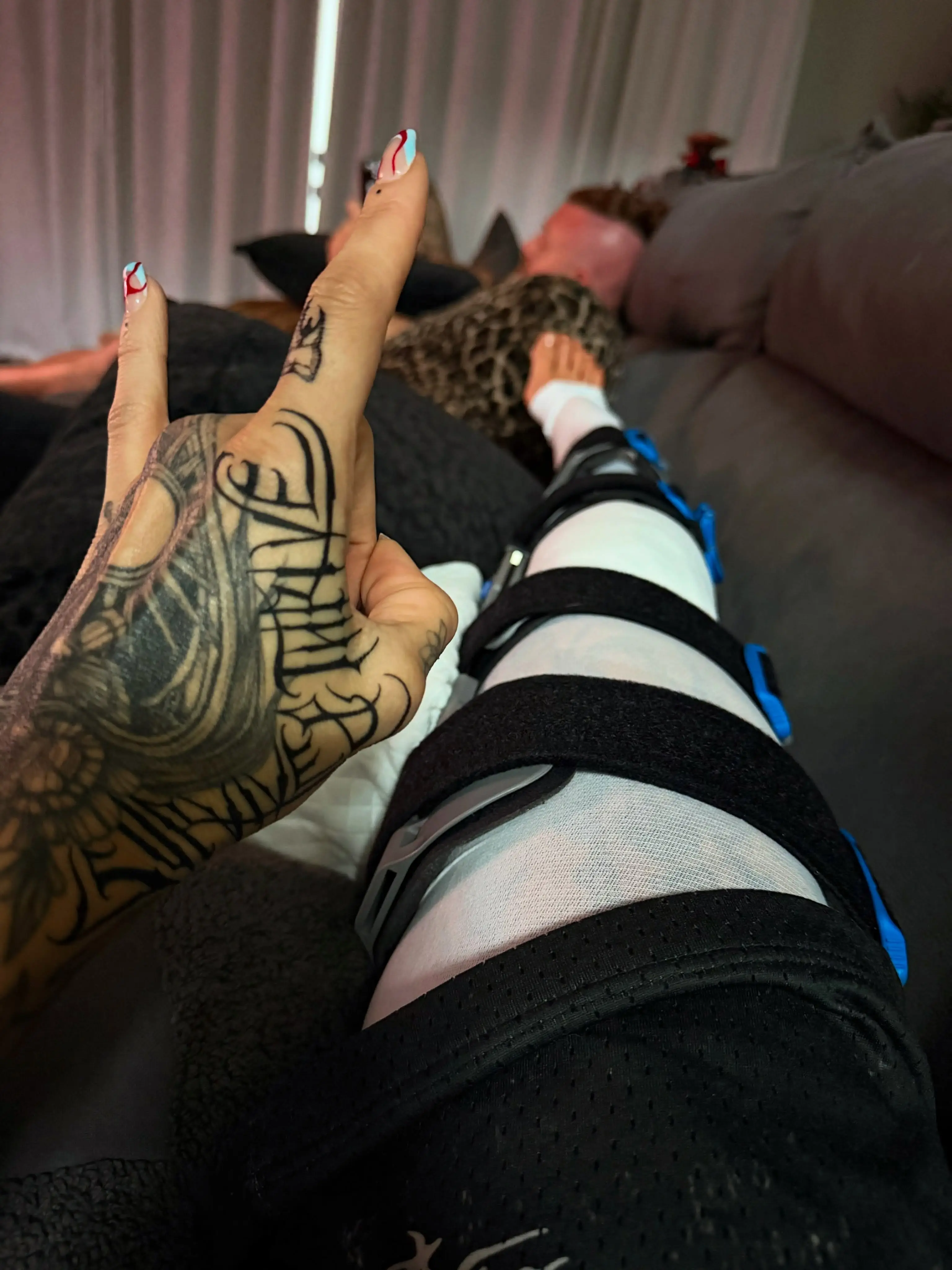 Ripley posted a picture of her knee post-surgery. Image: Instagram/@RheaRipley_WWE