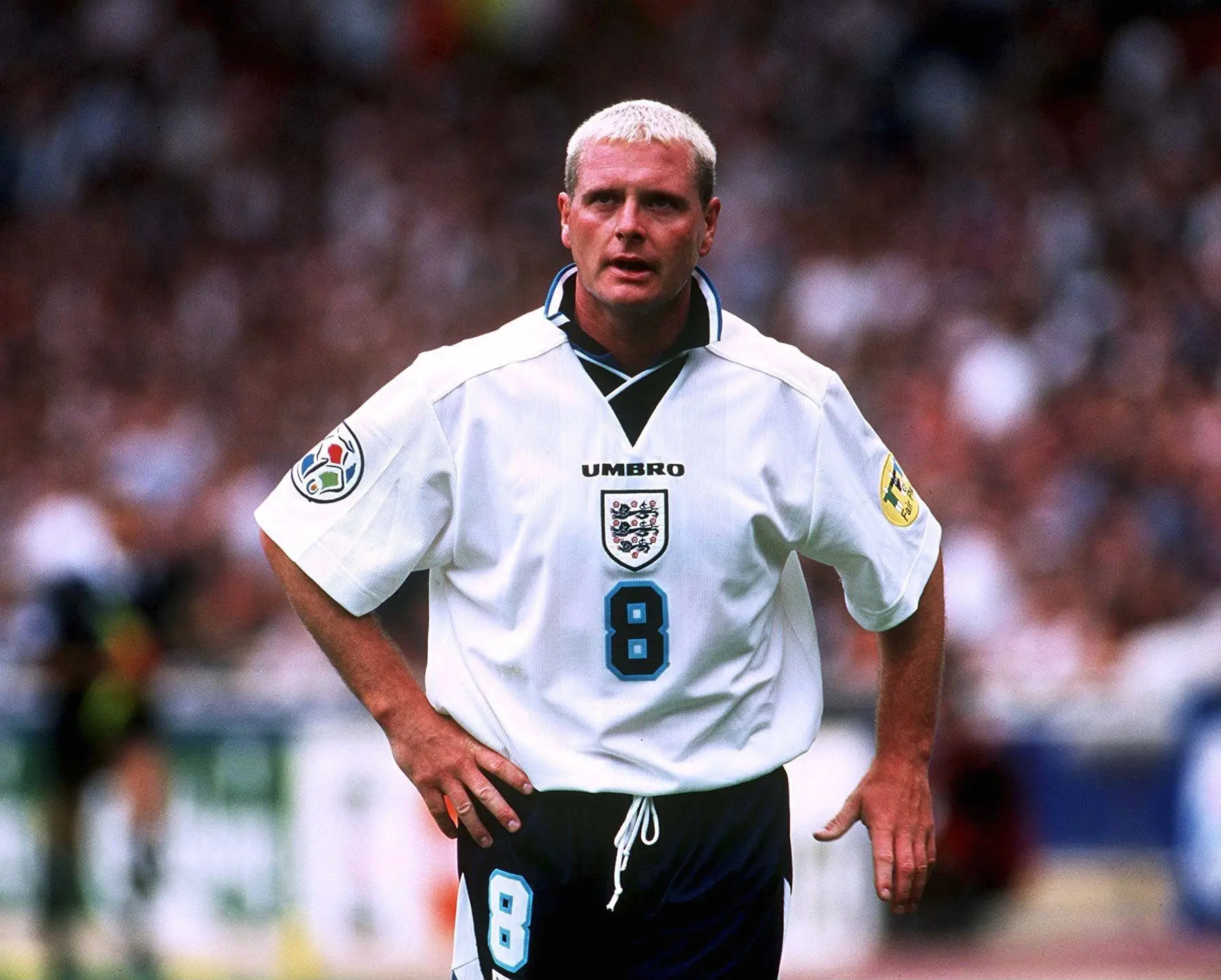 Paul Gascoigne for England in 1996- Getty