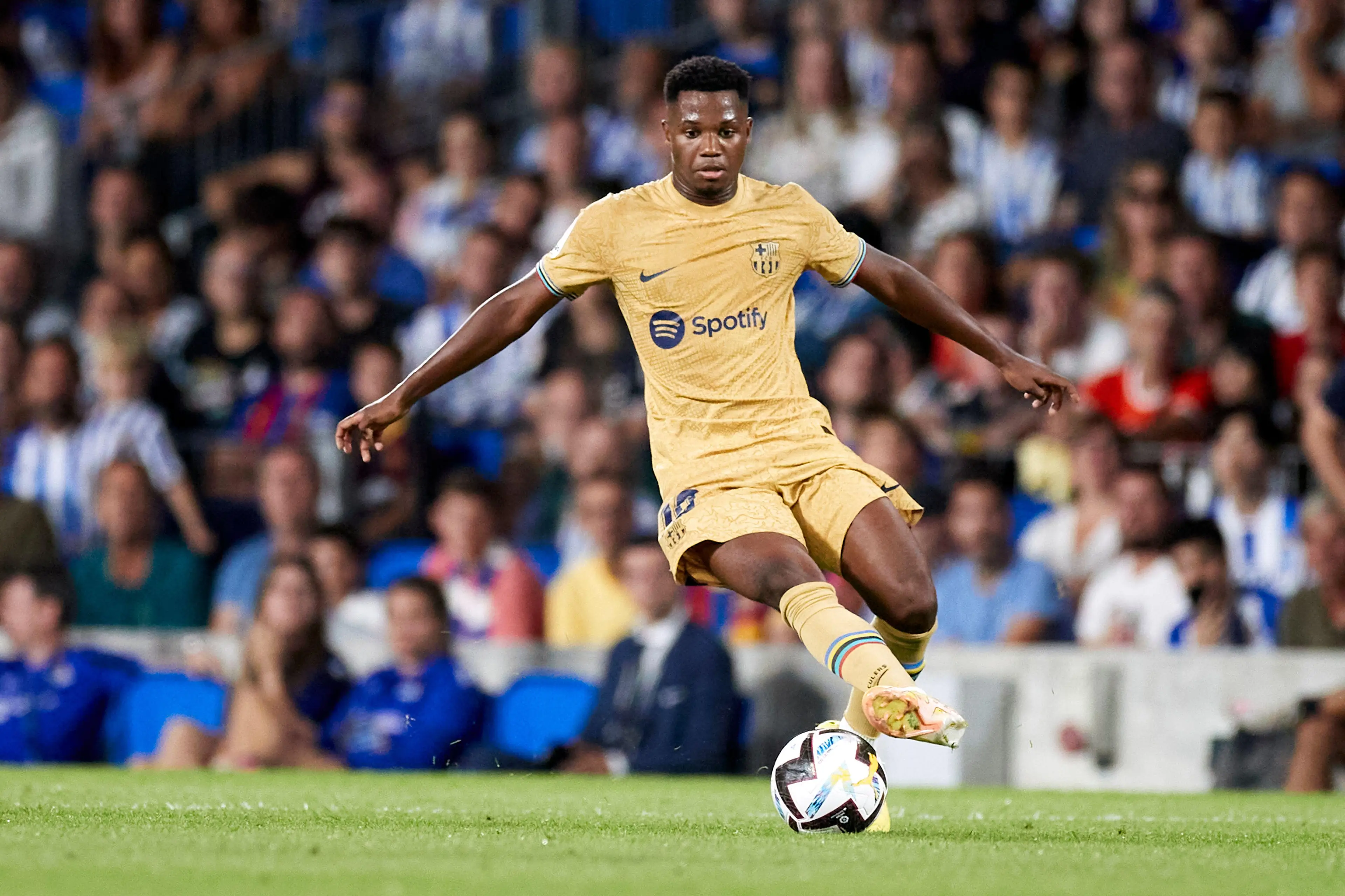 Ansu Fati in action against Sociedad. (Image