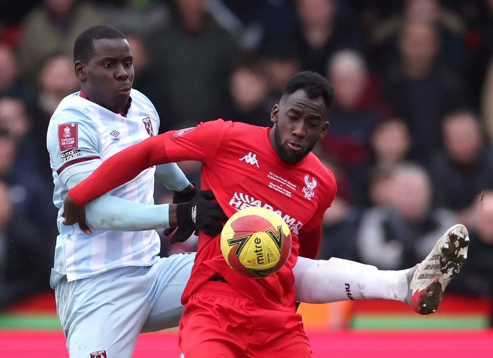 Zouma played on Saturday as West Ham only just avoided an FA Cup upset against Kidderminster Harriers. Image: PA Images