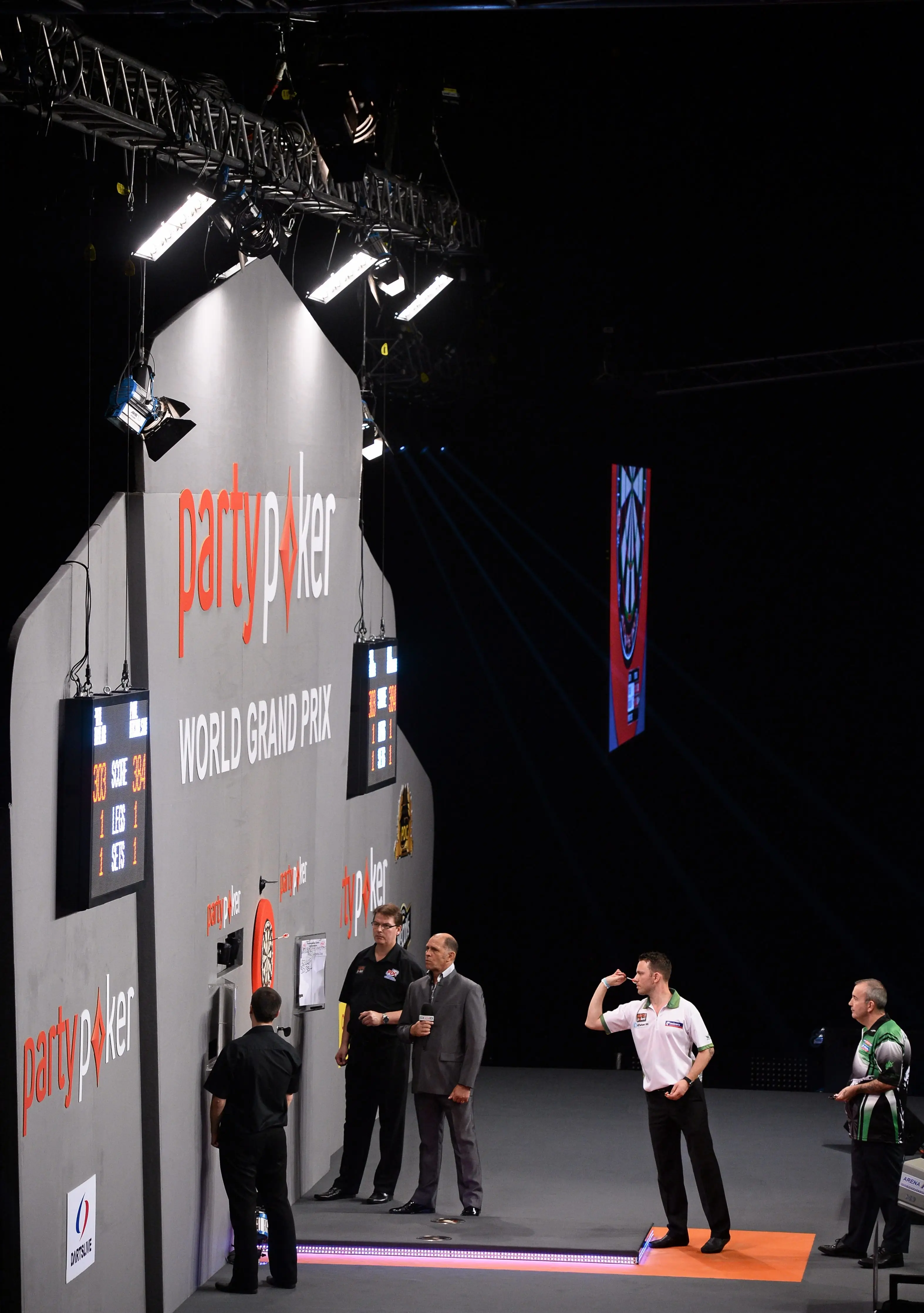Nicholson memorably waved Phil Taylor off the stage at the 2011 UK Open. Image credit: Getty