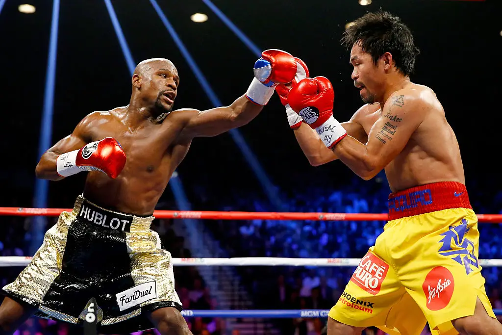 Mayweather and Pacquiao are set to rematch more than a decade after their first bout. (Image: Al Bello/Getty Images)