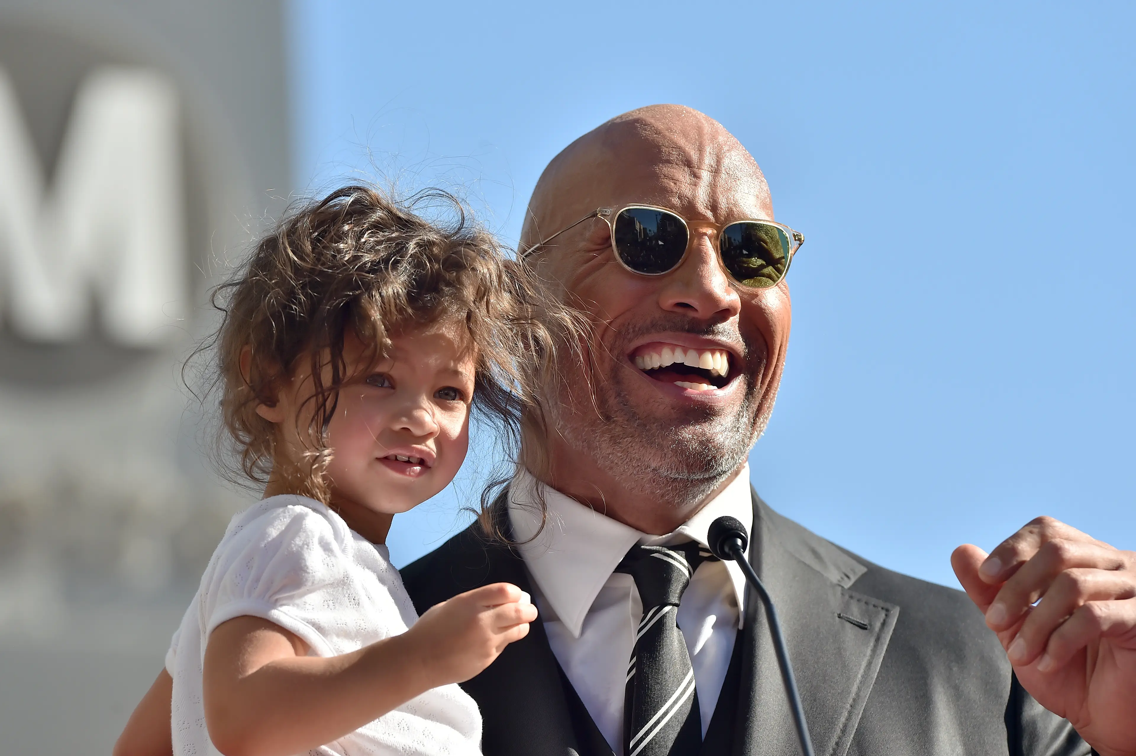 Johnson with his daughter Jasmine. Image: Getty