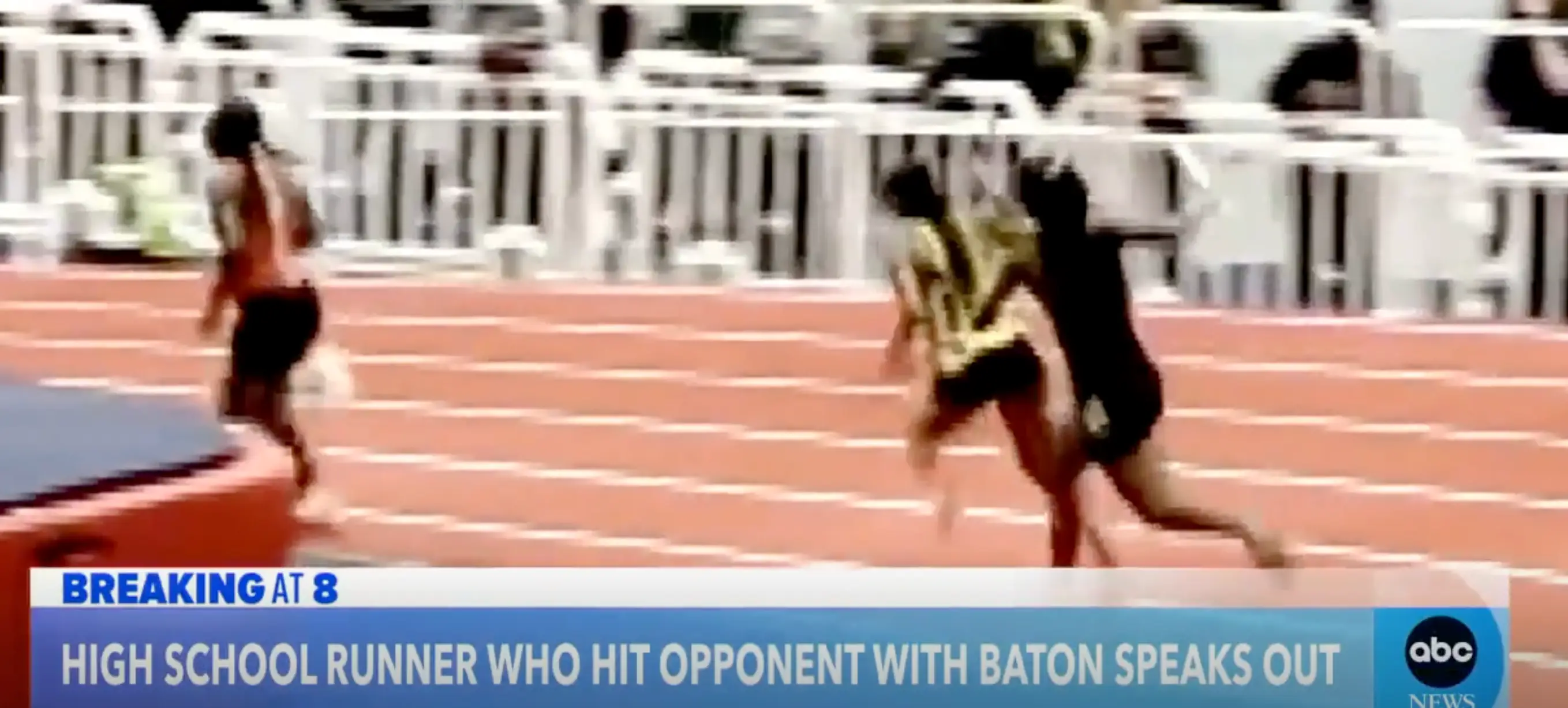 Everett claims the baton strike was caused from an accidental collision. Image: Good Morning America