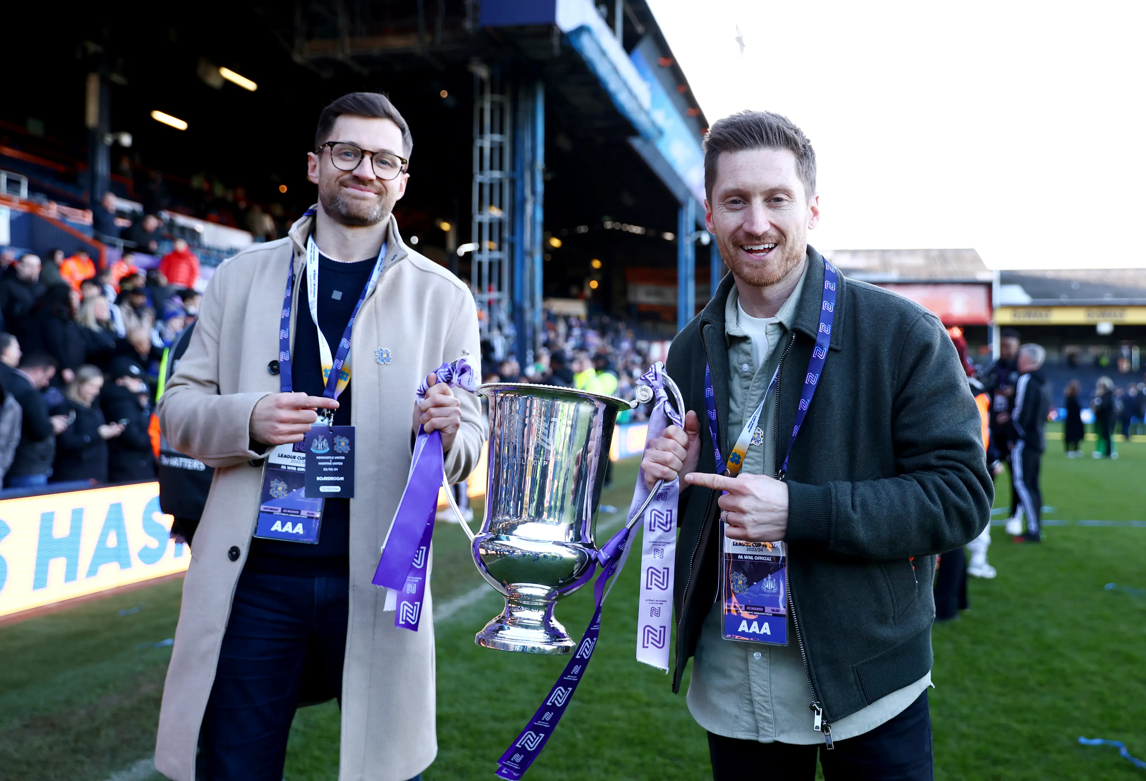 Hashtag United founder Spencer Owen - real name Spencer Carmichael-Brown - and co-founder Seb Carmichael-Brown (Image: Getty)