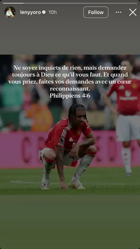 Leny Yoro has broken his silence. Image: Instagram/@lenyyoro