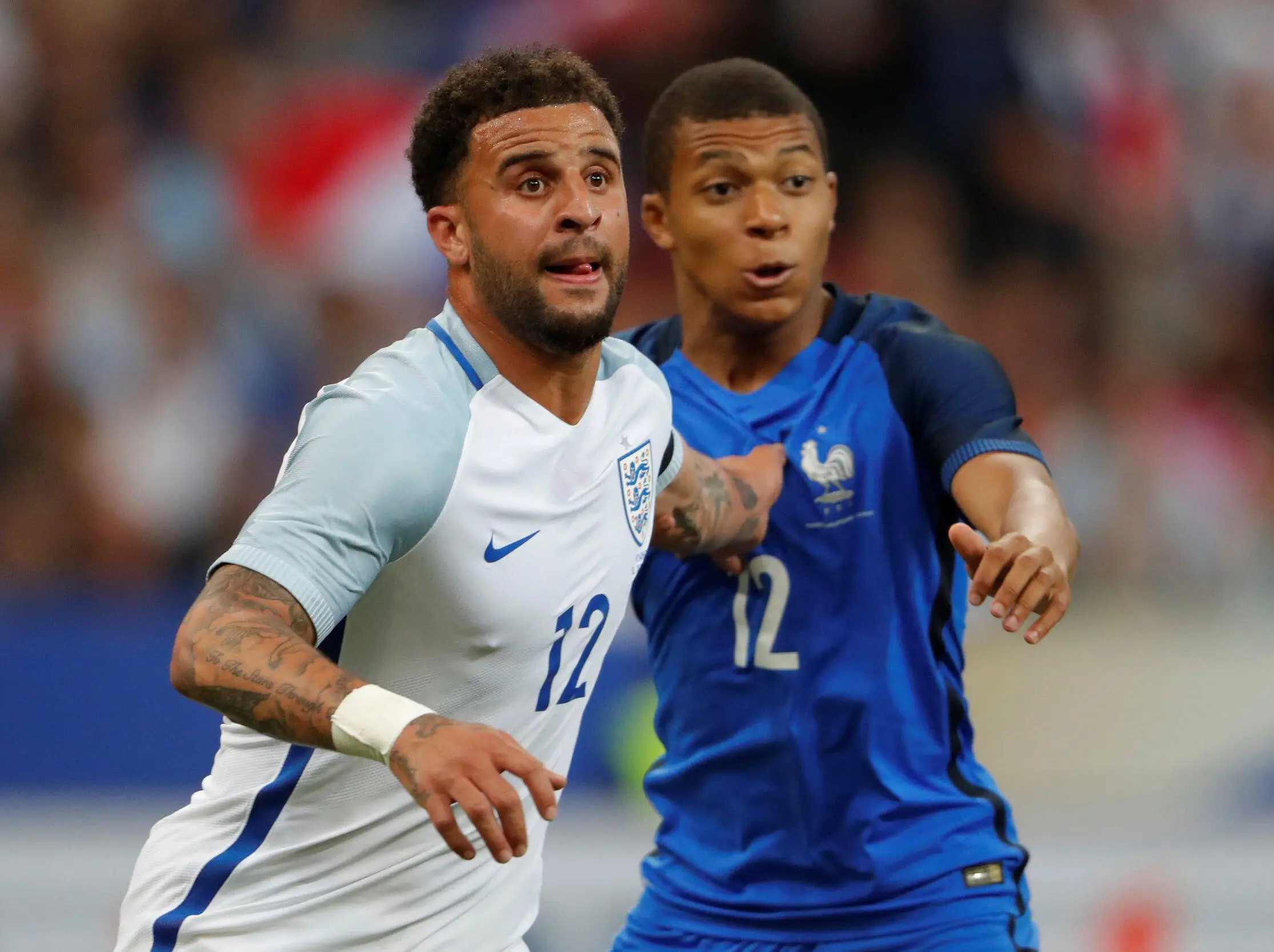 Walker has come up against Mbappe for club and country before. Image: Alamy