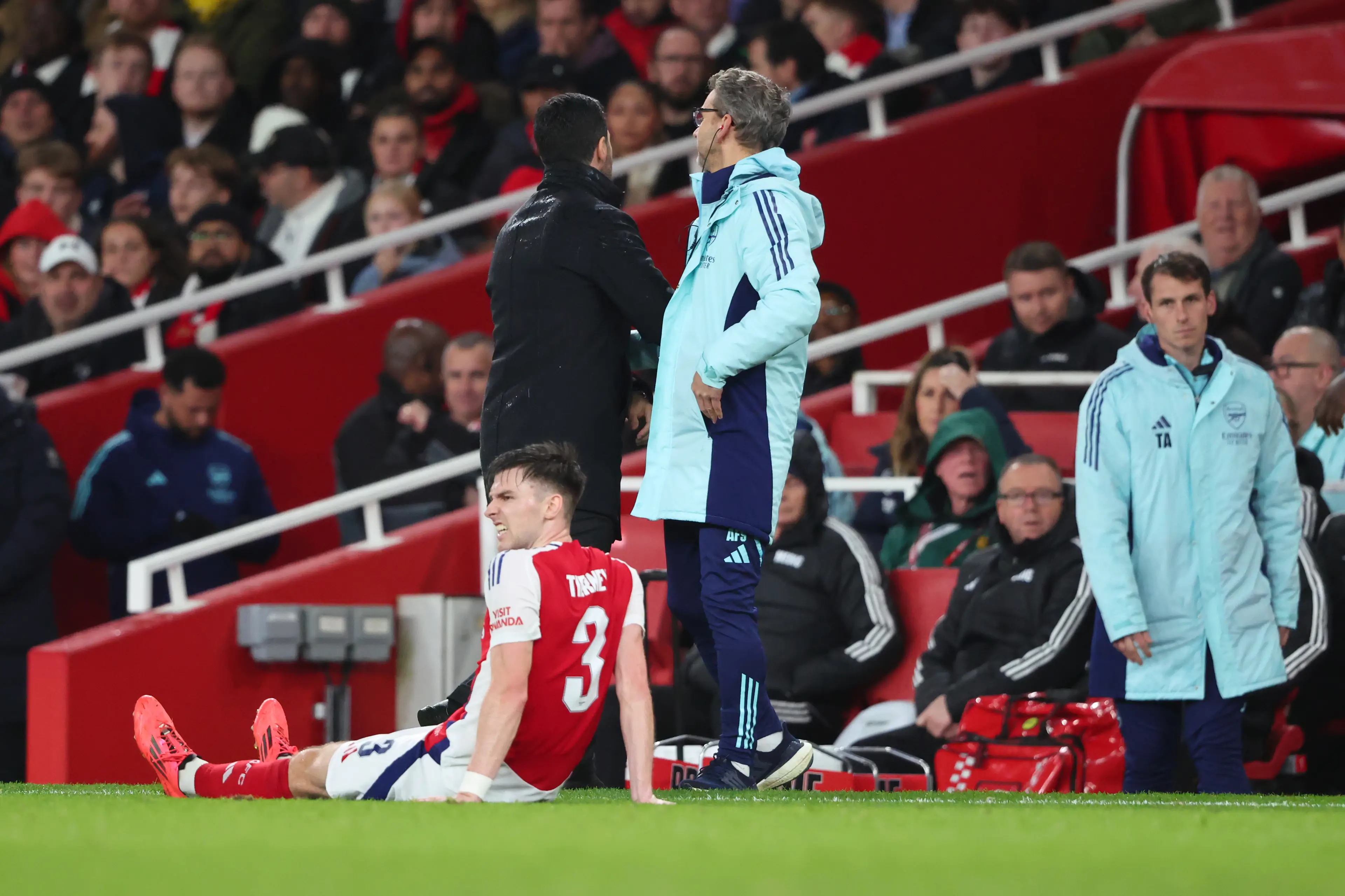 Kieran Tierney suffered another injury setback in his Arsenal return. Image: Getty