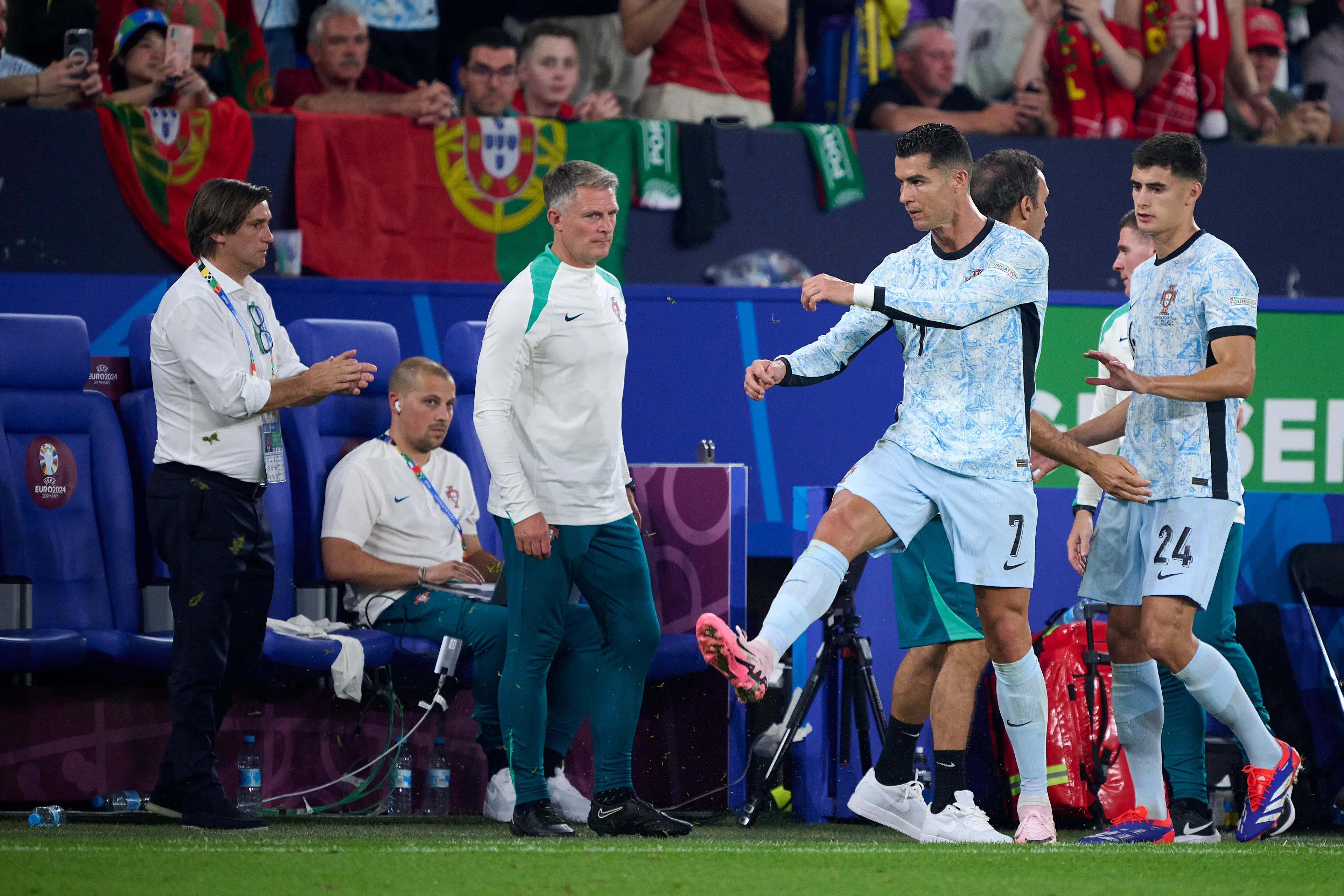 Cristiano Ronaldo was fuming after Portugal's defeat. [Getty]