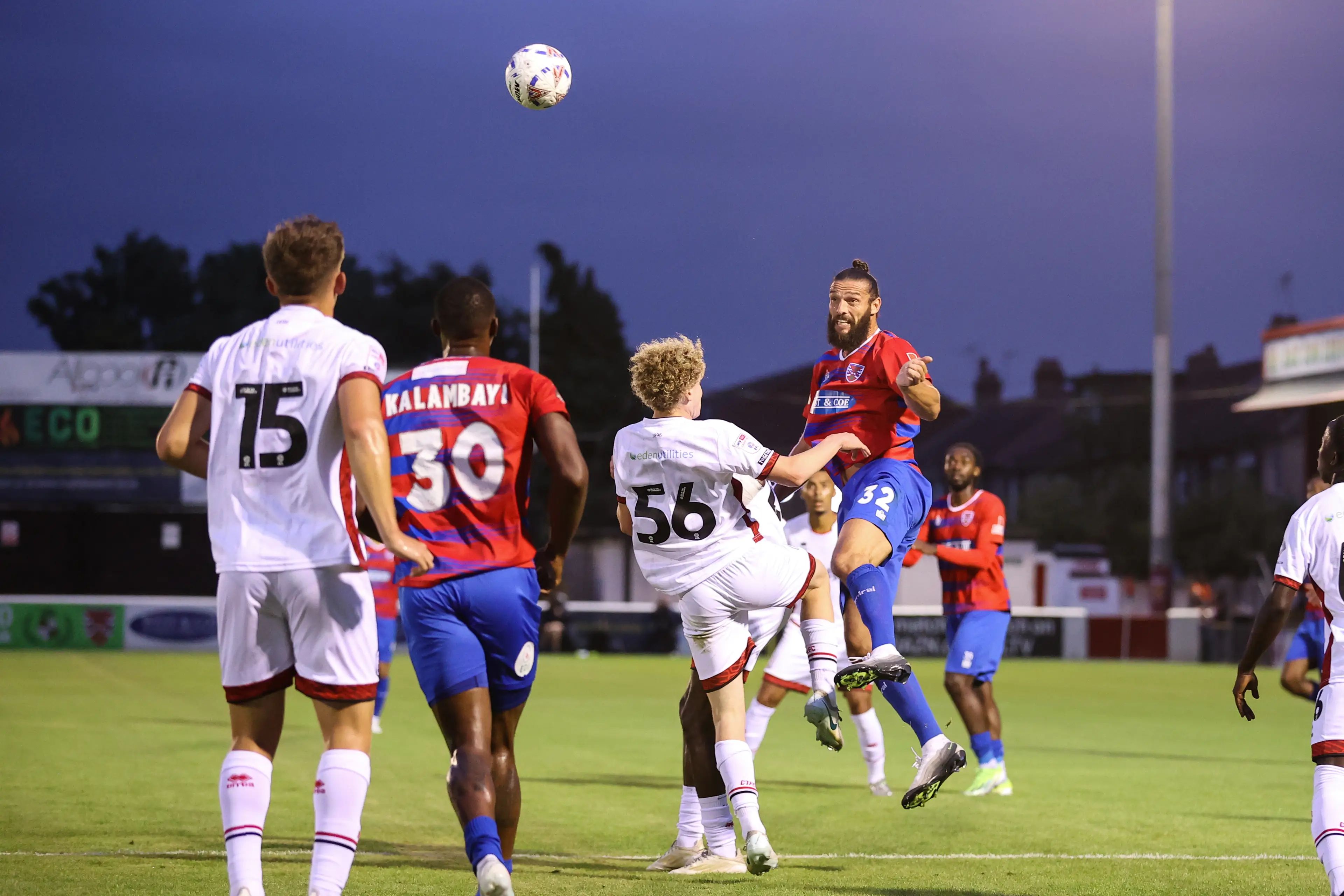 Carroll immediately won some trademark headers on his Dagenham debut. (Image: Getty)