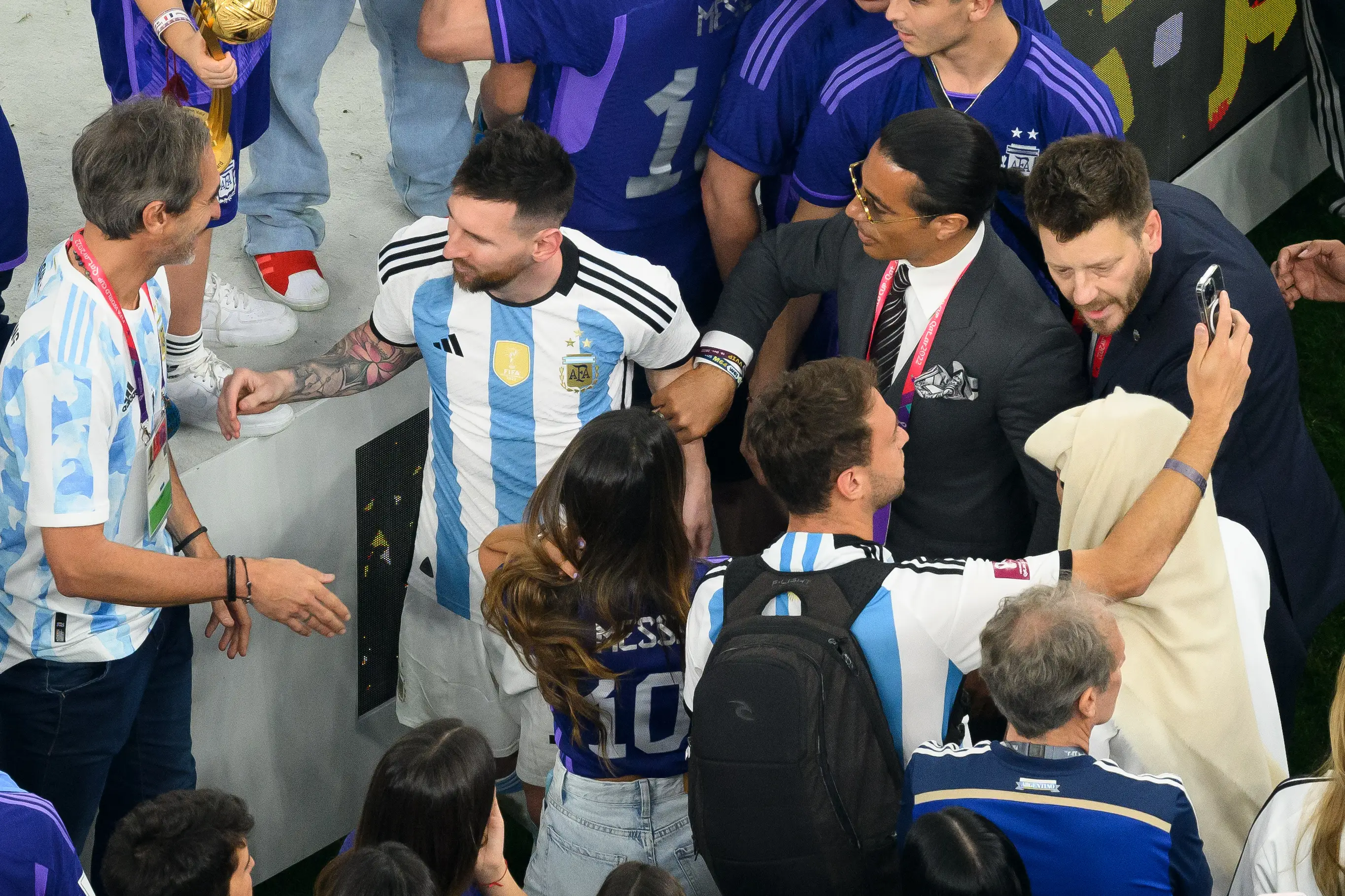 Salt Bae hounded Lionel Messi for a selfie after he won the World Cup. Image: Getty