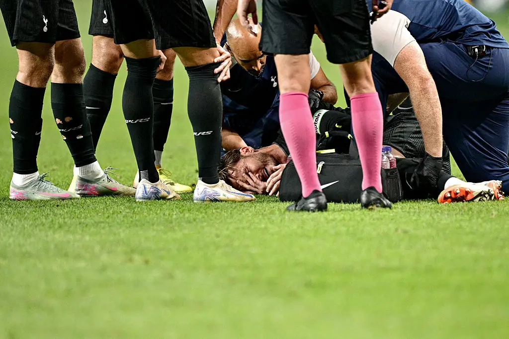 James Maddison following an ACL injury in Seoul (credit: getty)