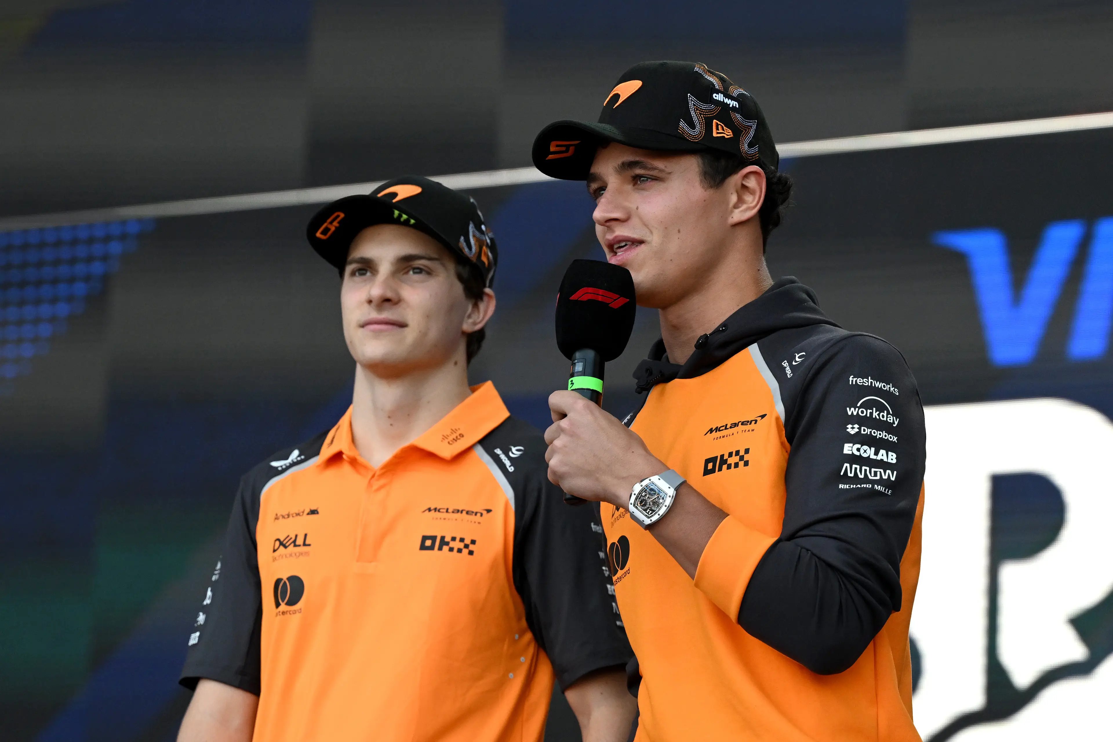 Lando Norris starts the Mexican Grand Prix on pole, while team-mate Oscar Piastri will line up seventh. (Image: Getty)
