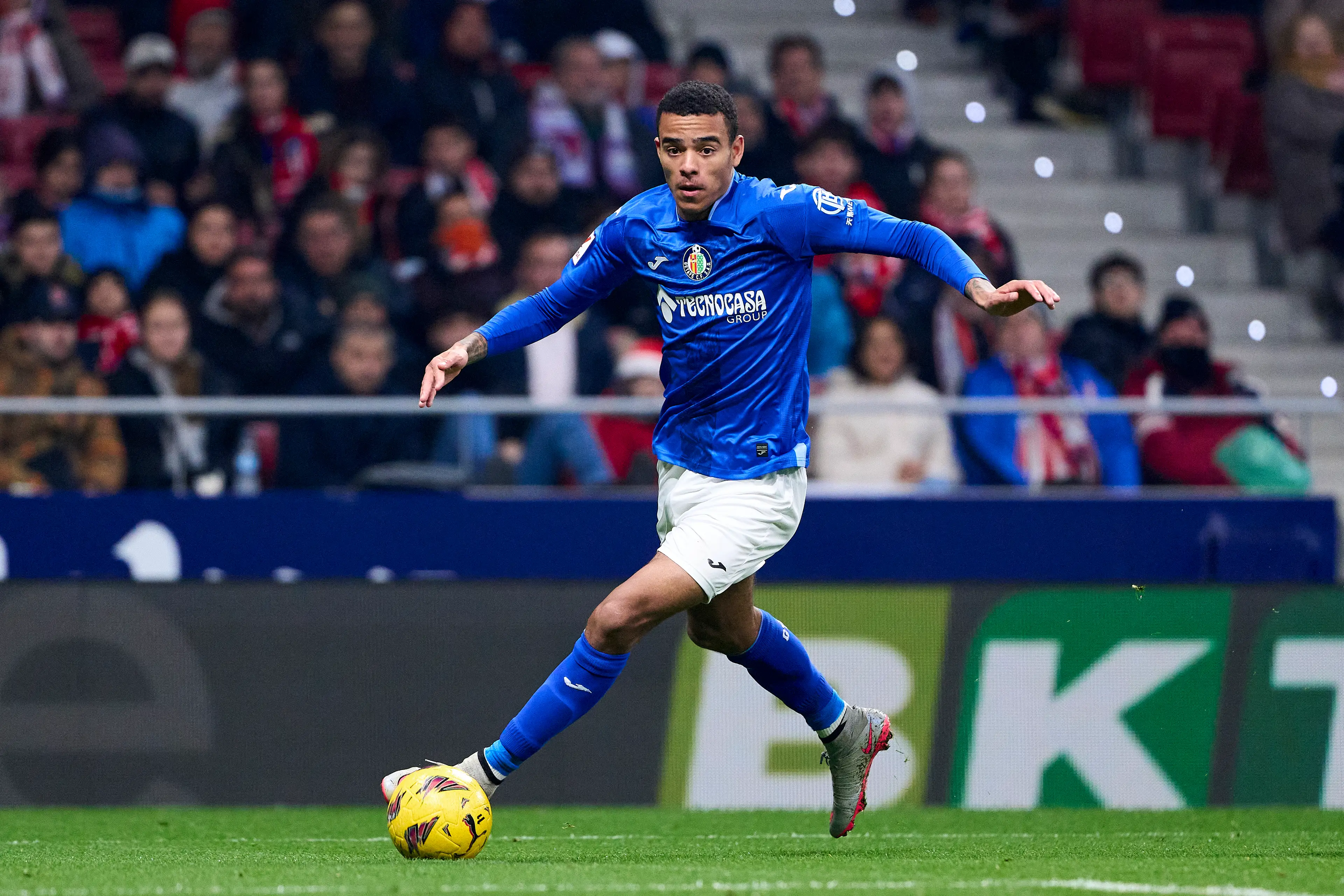 Mason Greenwood in action for Getafe. Image: Getty 
