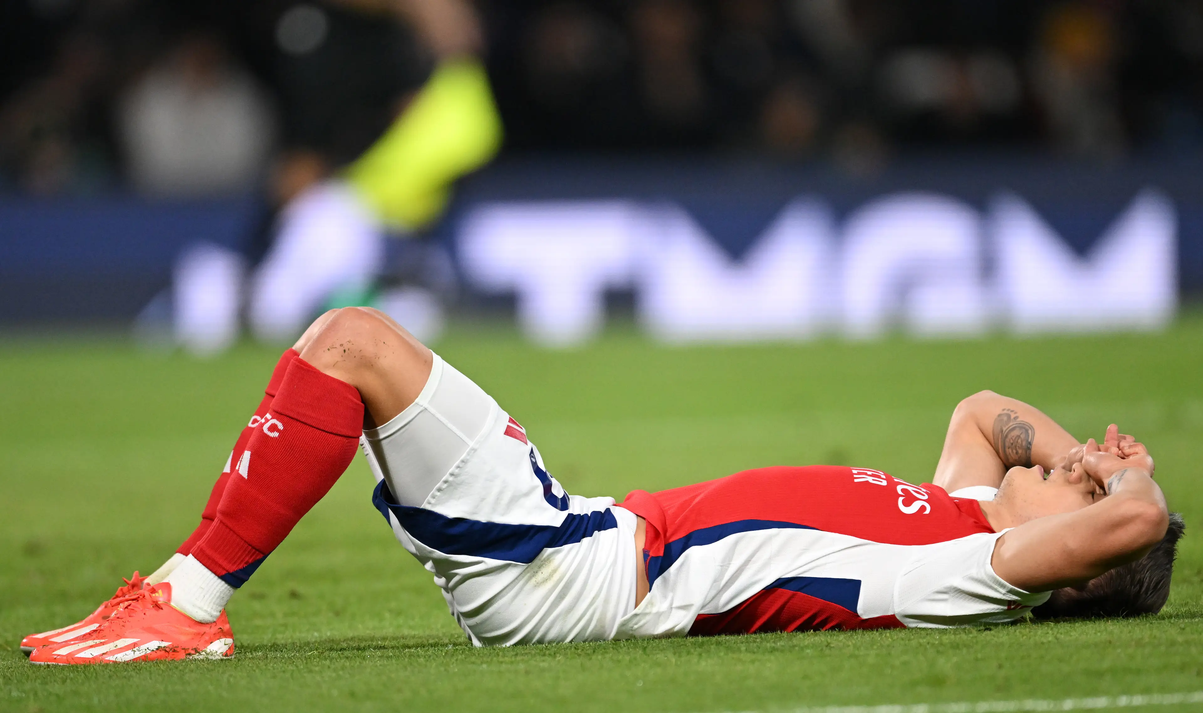 Leandro Trossard cuts a dejected figure. Image: Getty 